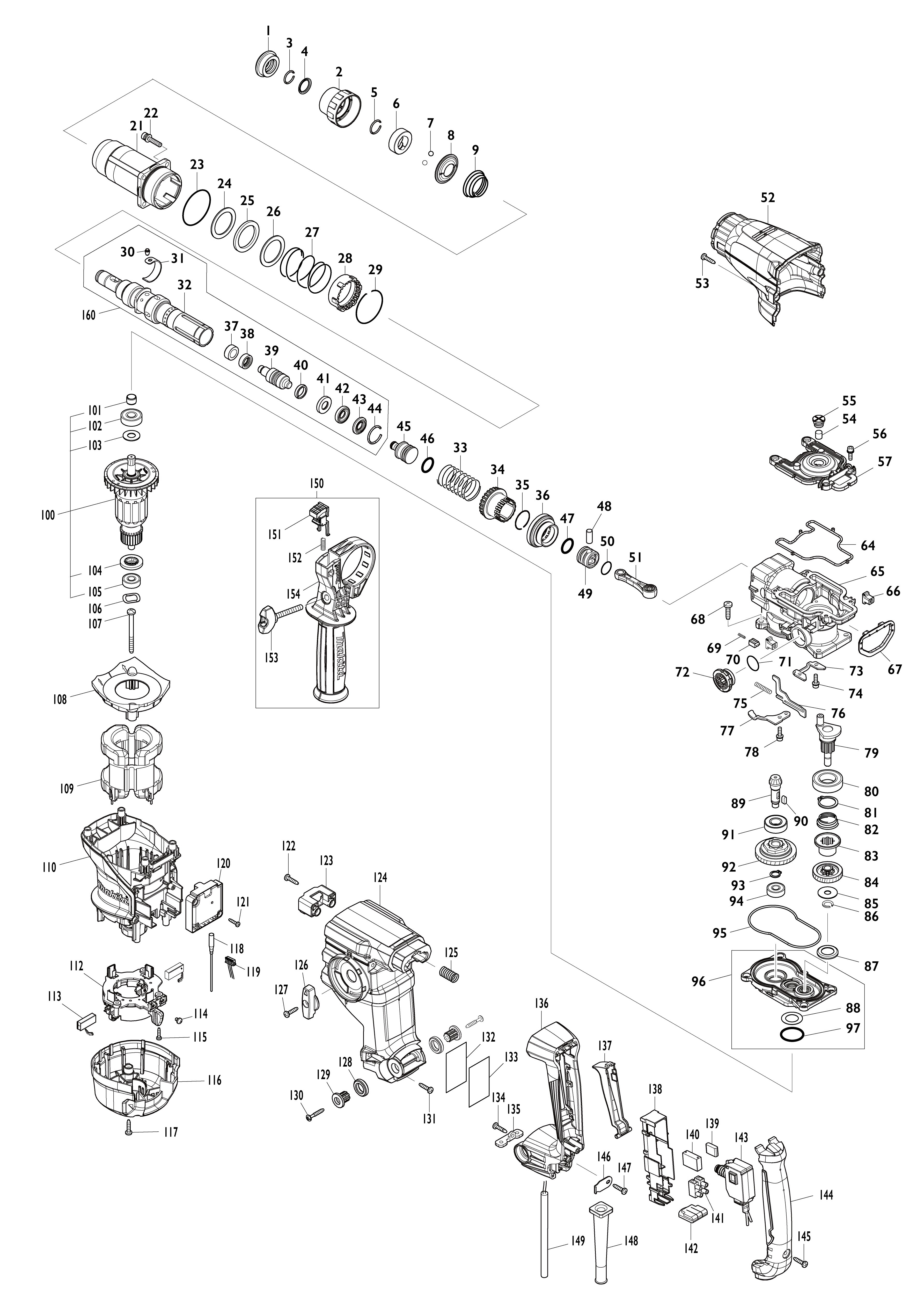 Vue éclatée Makita HR3001C#01