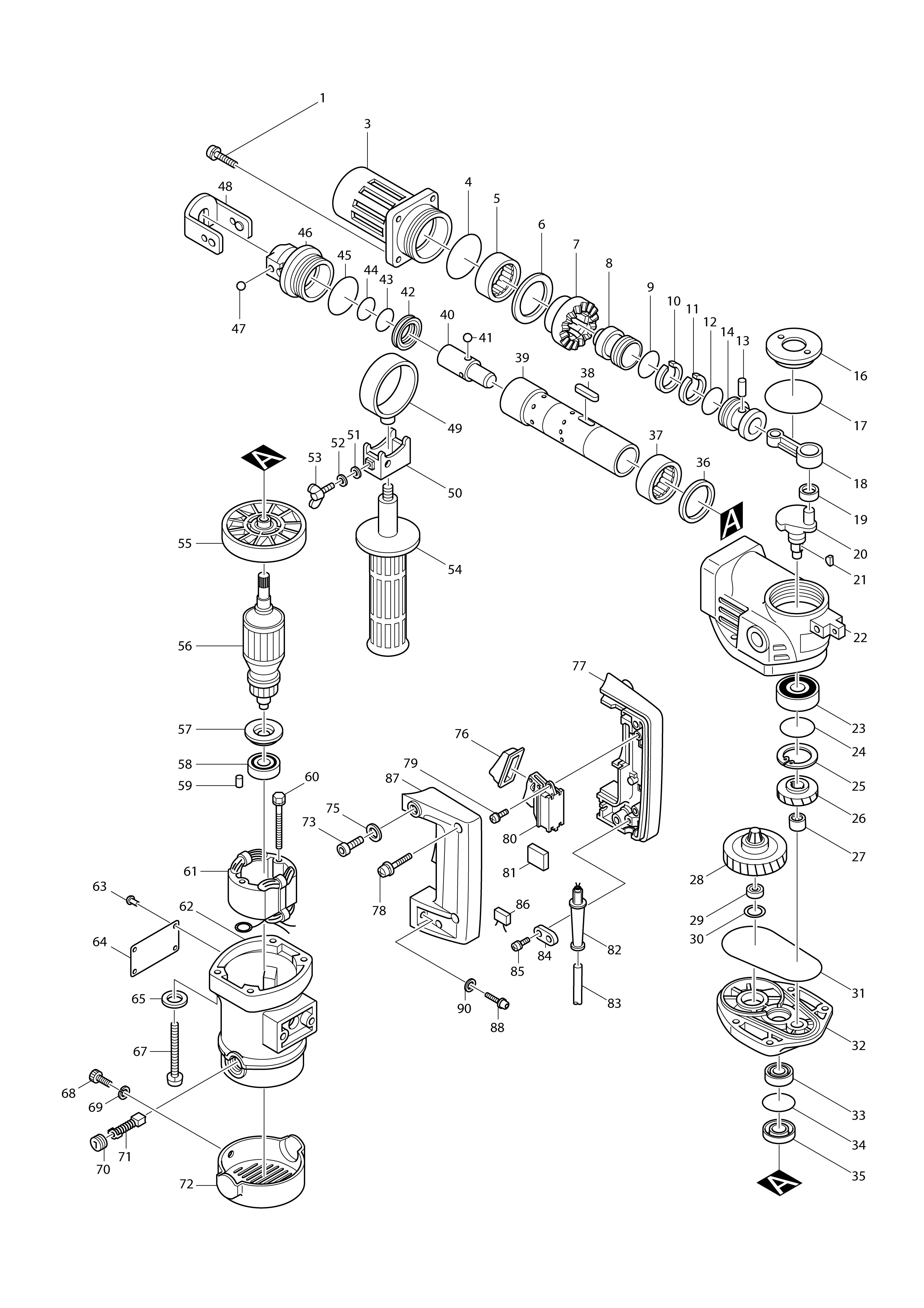 Vue éclatée Makita HR3520#01
