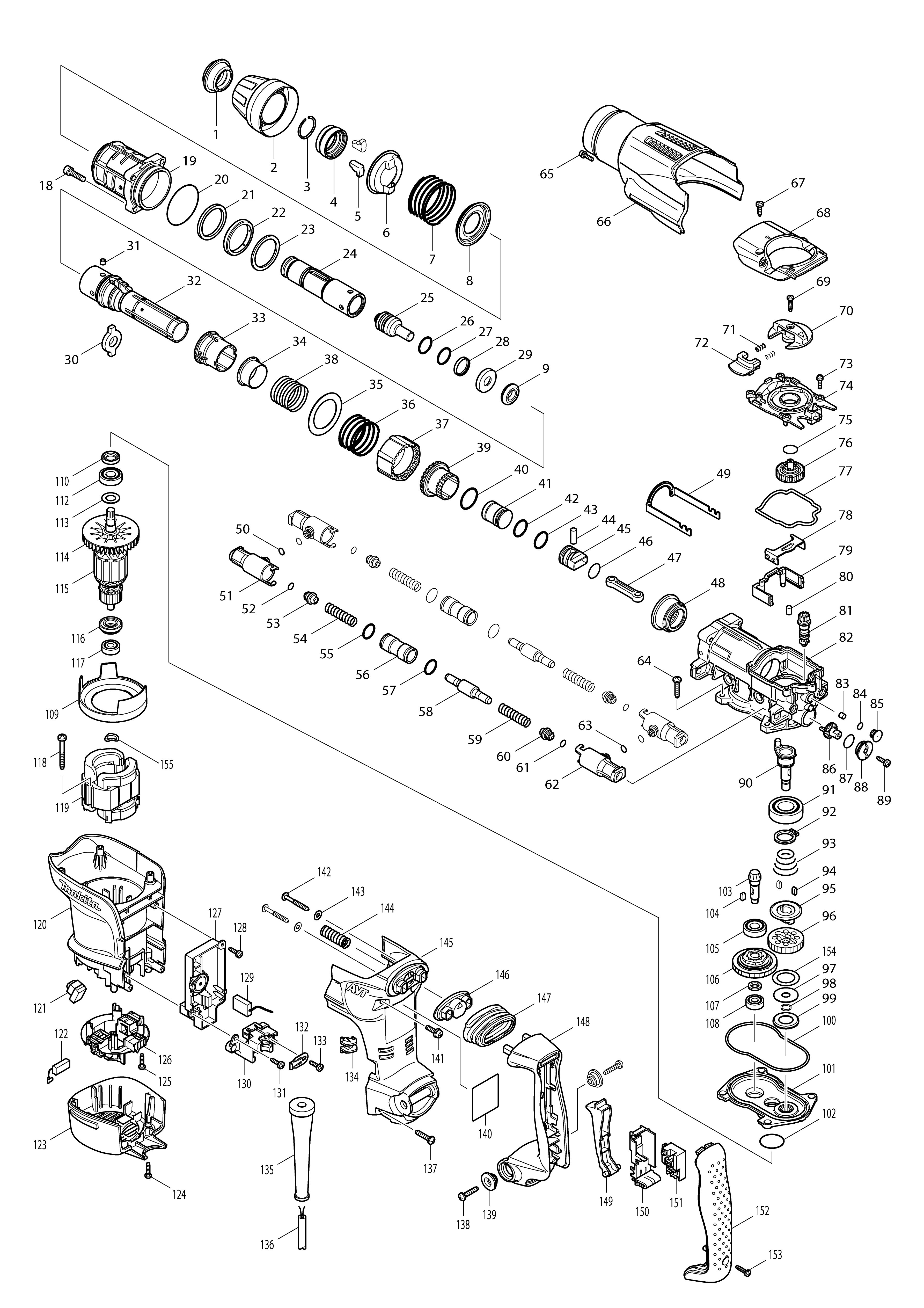 Vue éclatée Makita HR3541FC#01