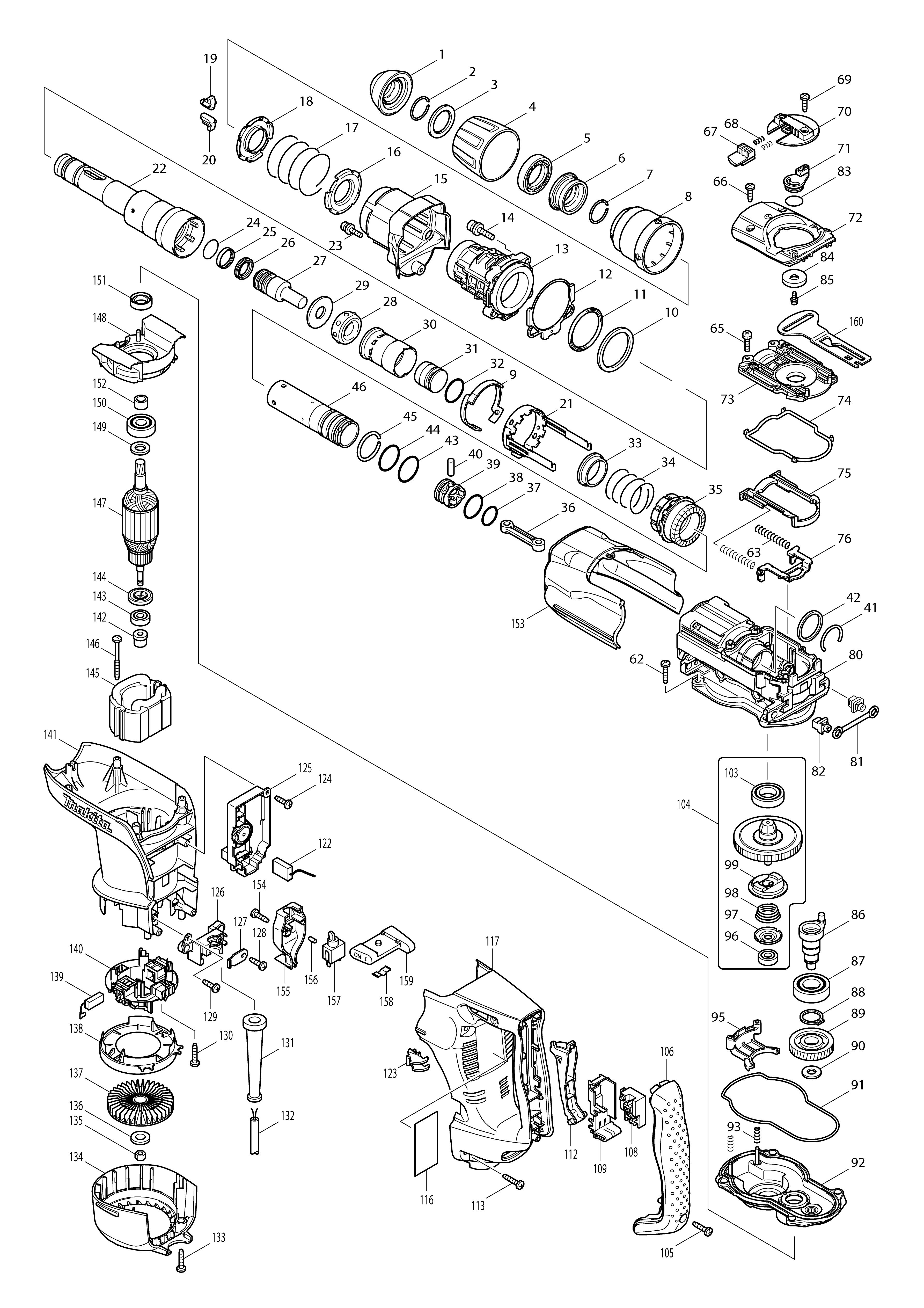 Vue éclatée Makita HR4001C#01