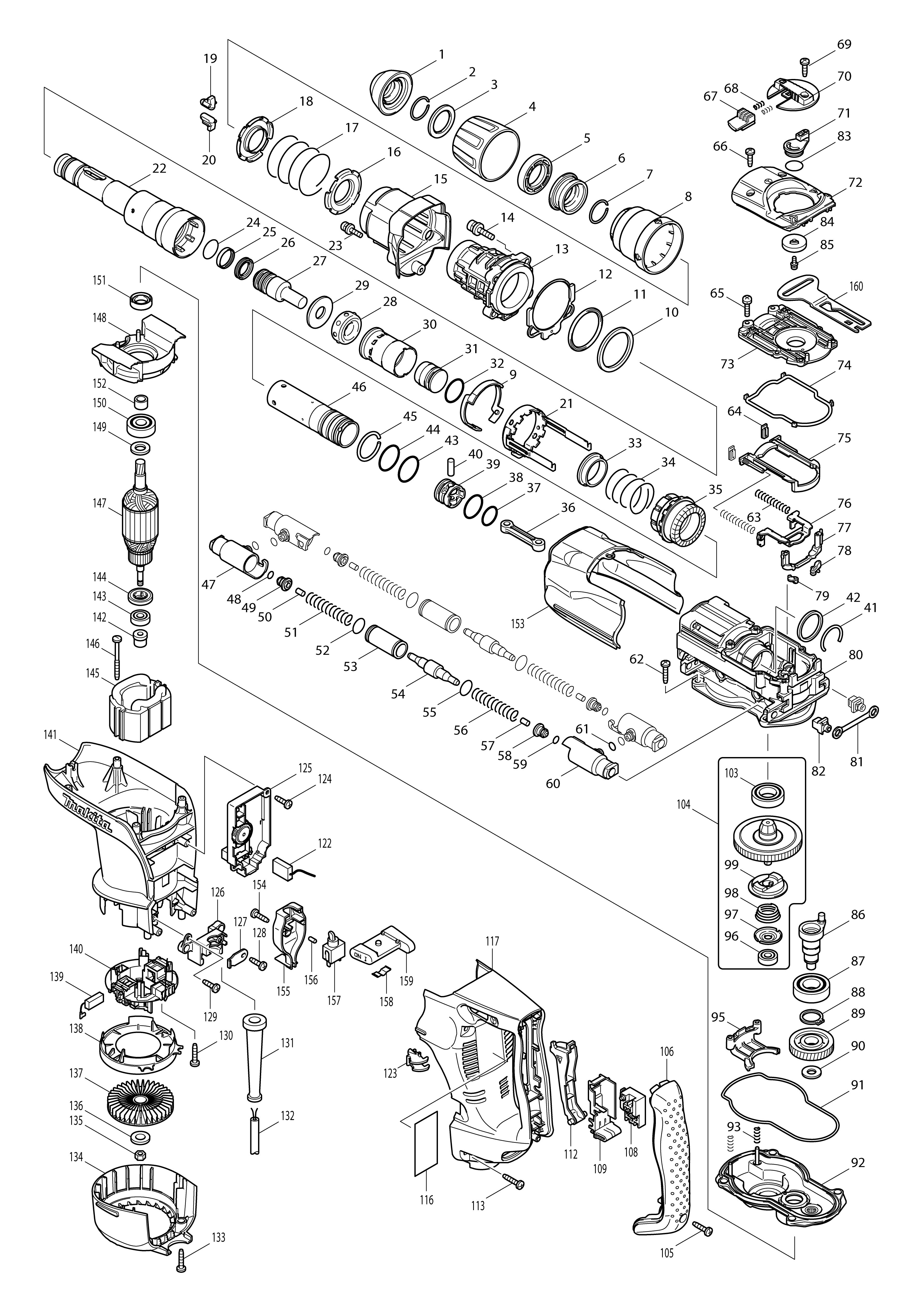 Vue éclatée Makita HR4010C#01