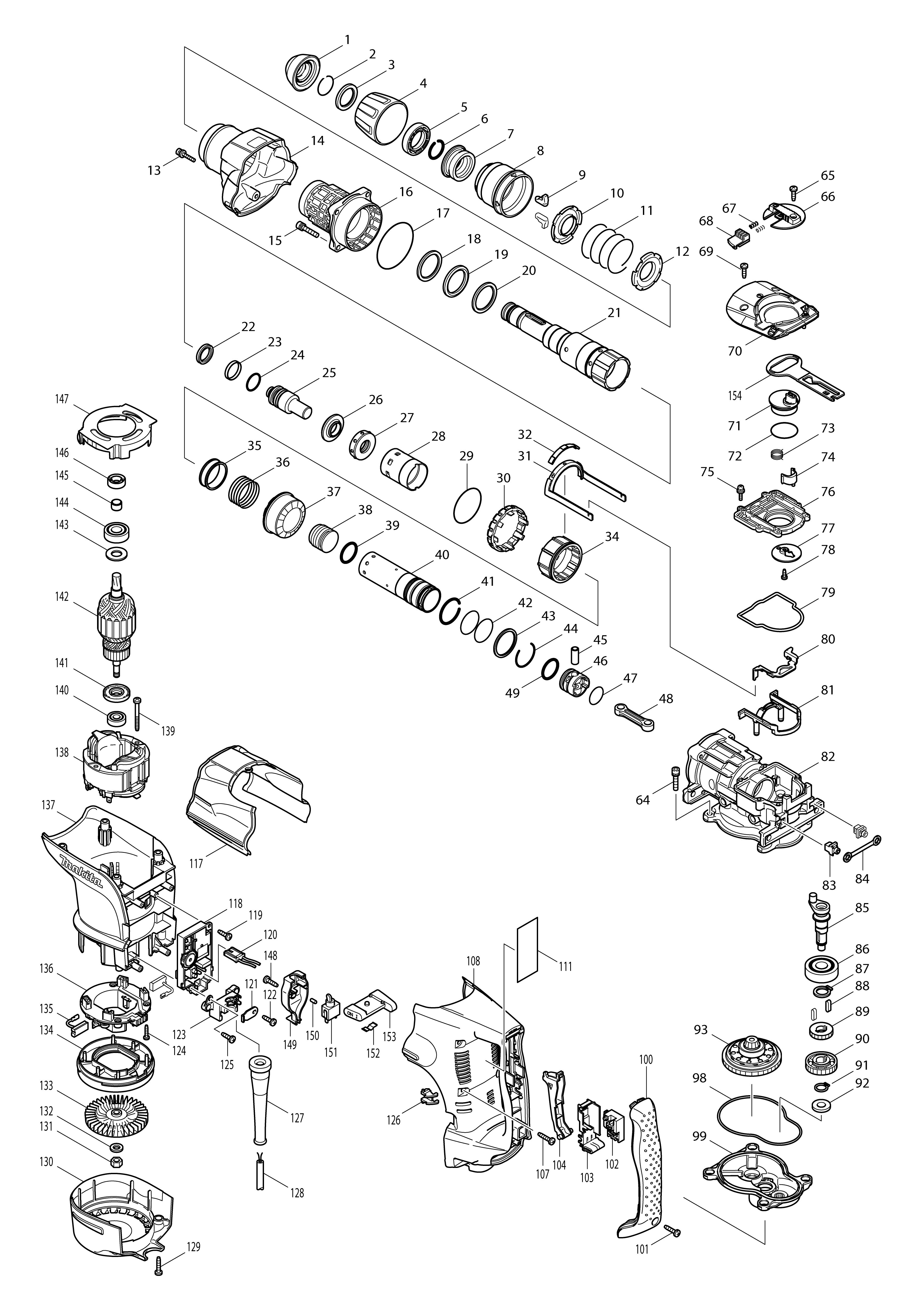 Vue éclatée Makita HR4501C#01