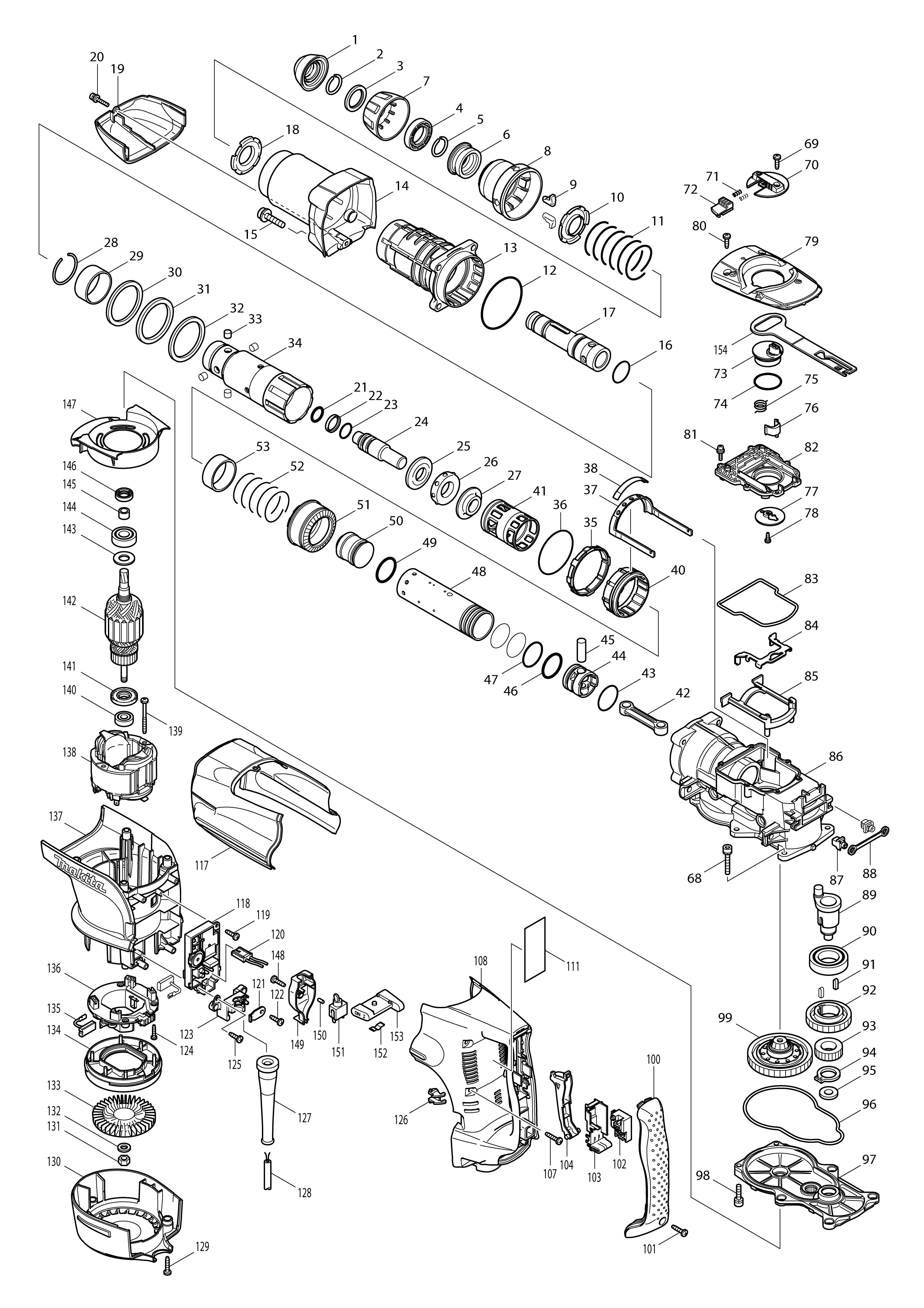 Vue éclatée Makita HR5201C#01