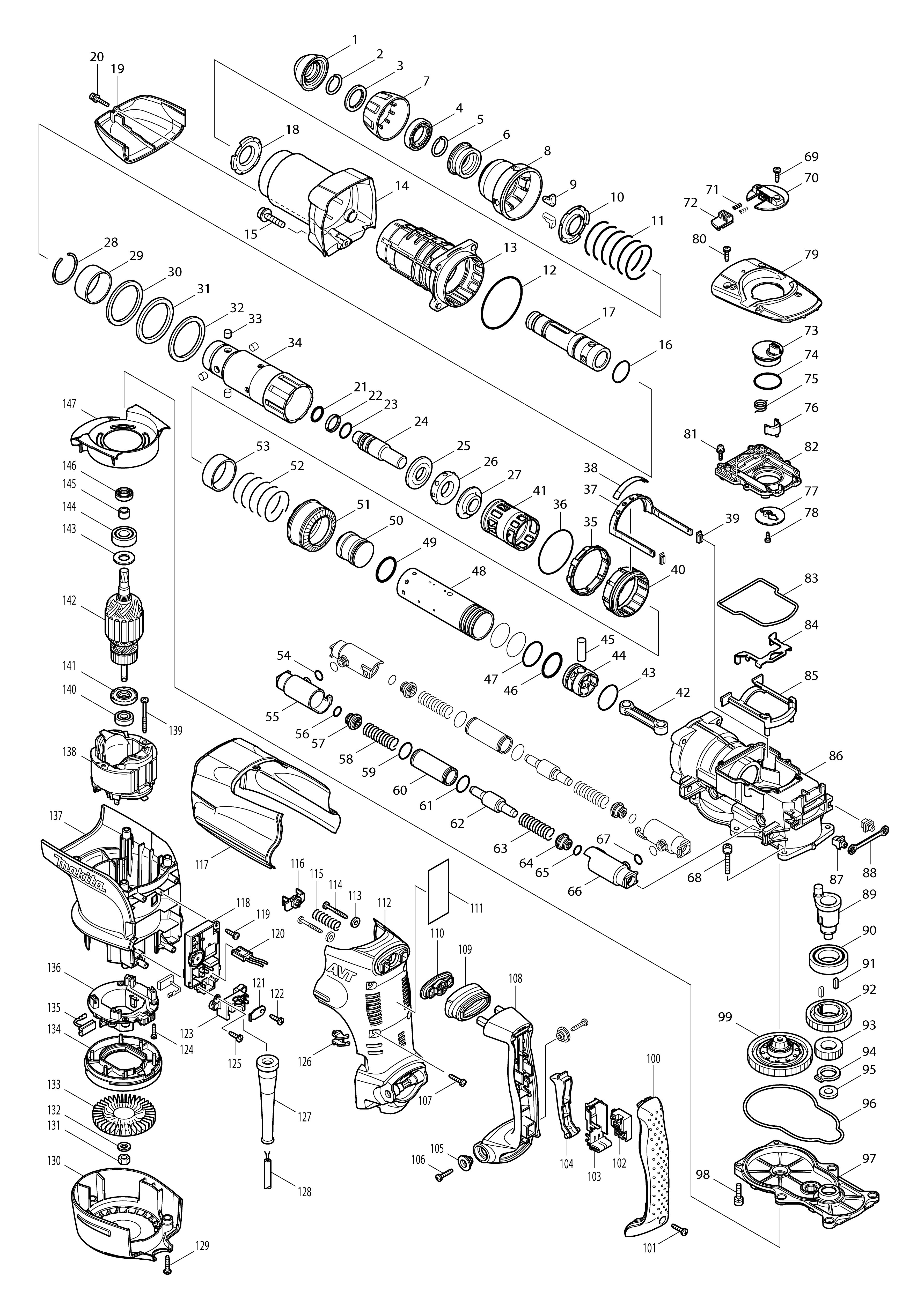 Vue éclatée Makita HR5211C#01