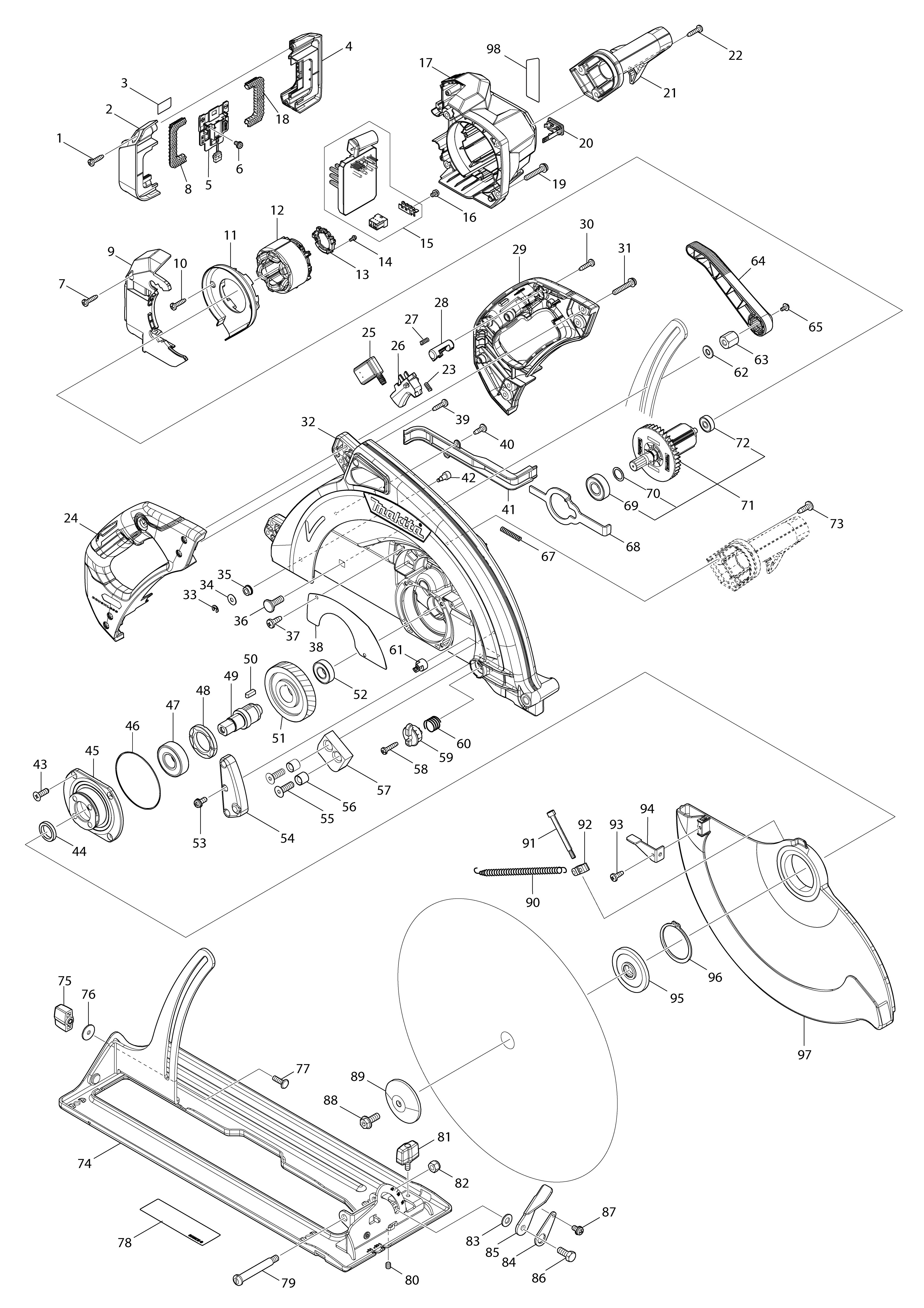 Vue éclatée Makita HS013G#01