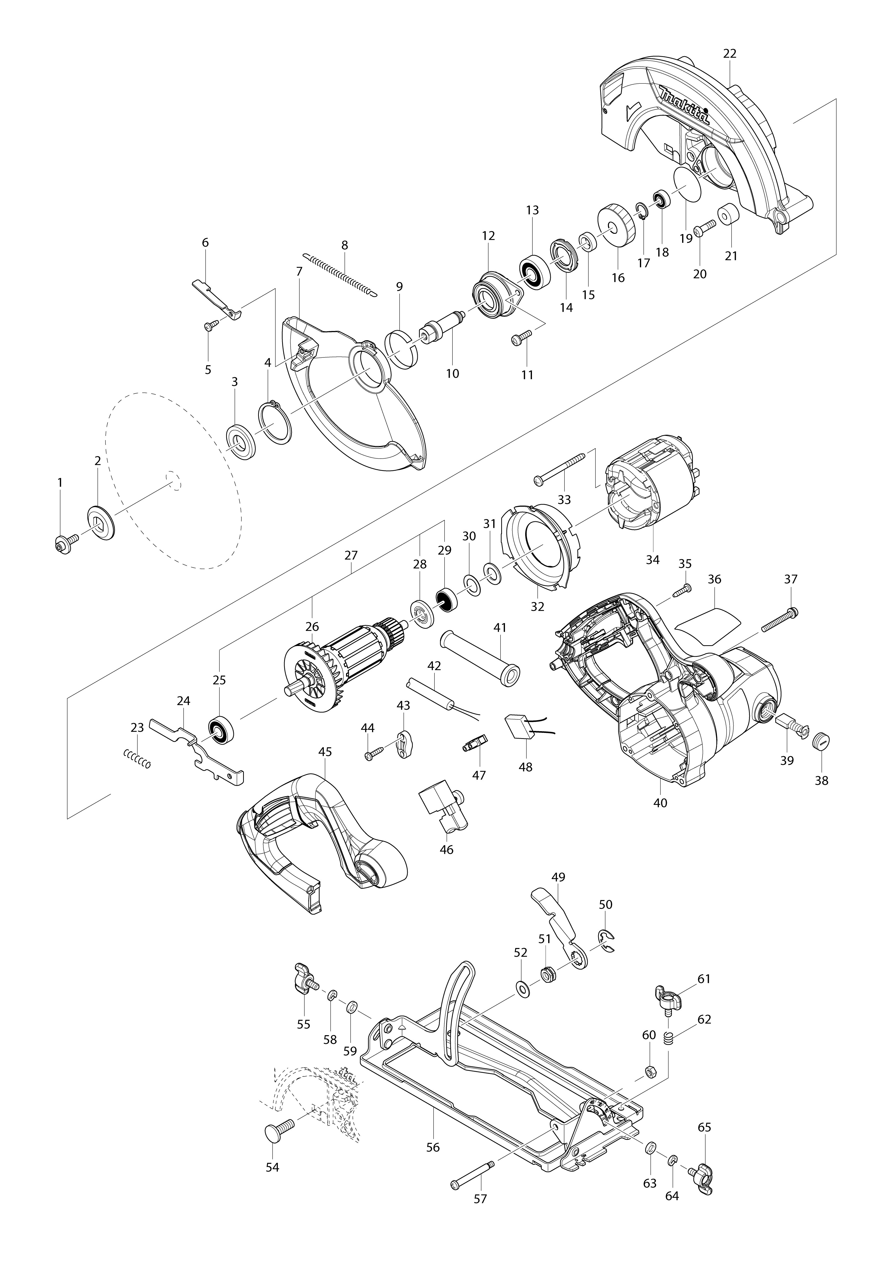 Vue éclatée Makita HS7000#01