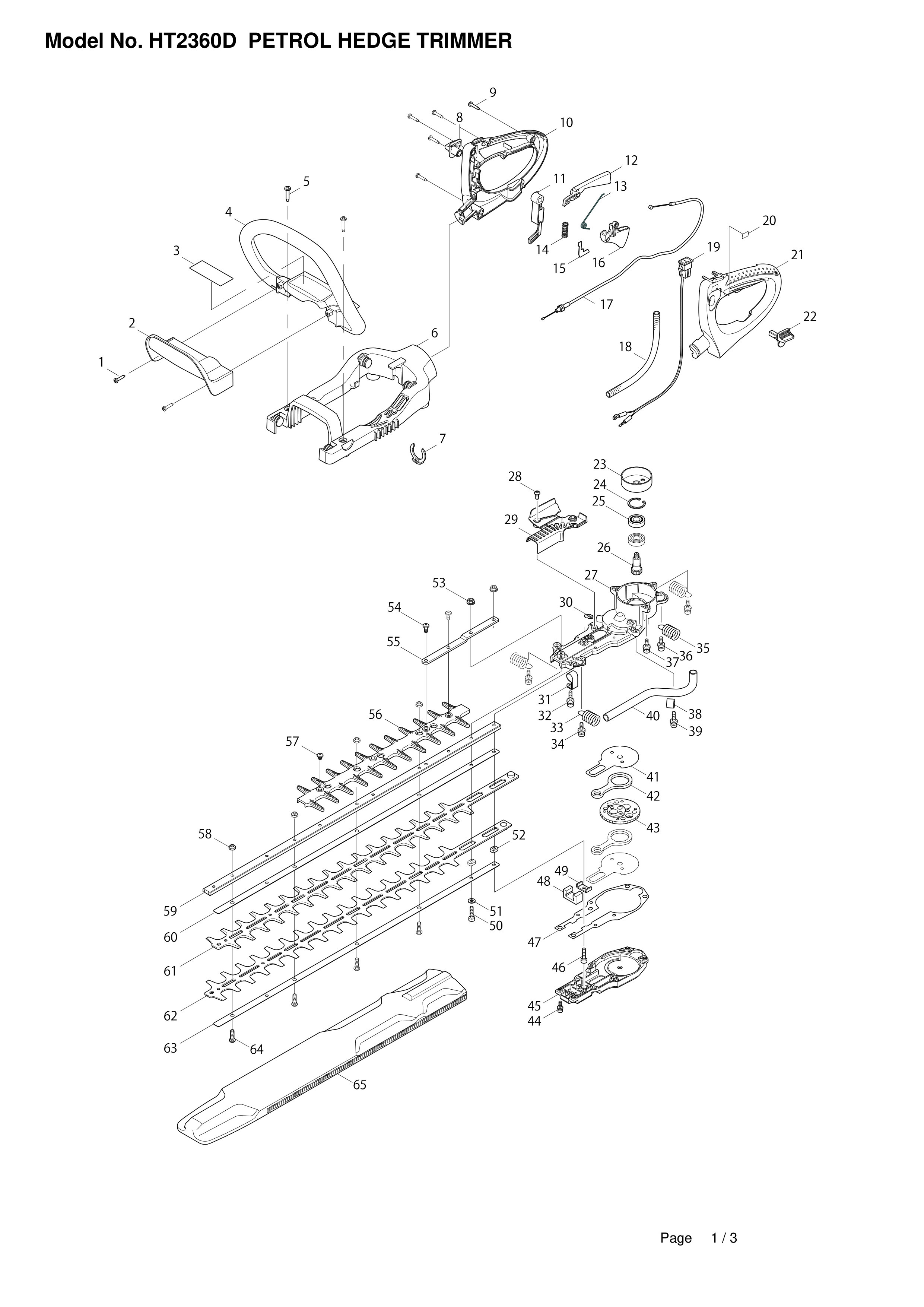 Vue éclatée Makita HT2360D#01
