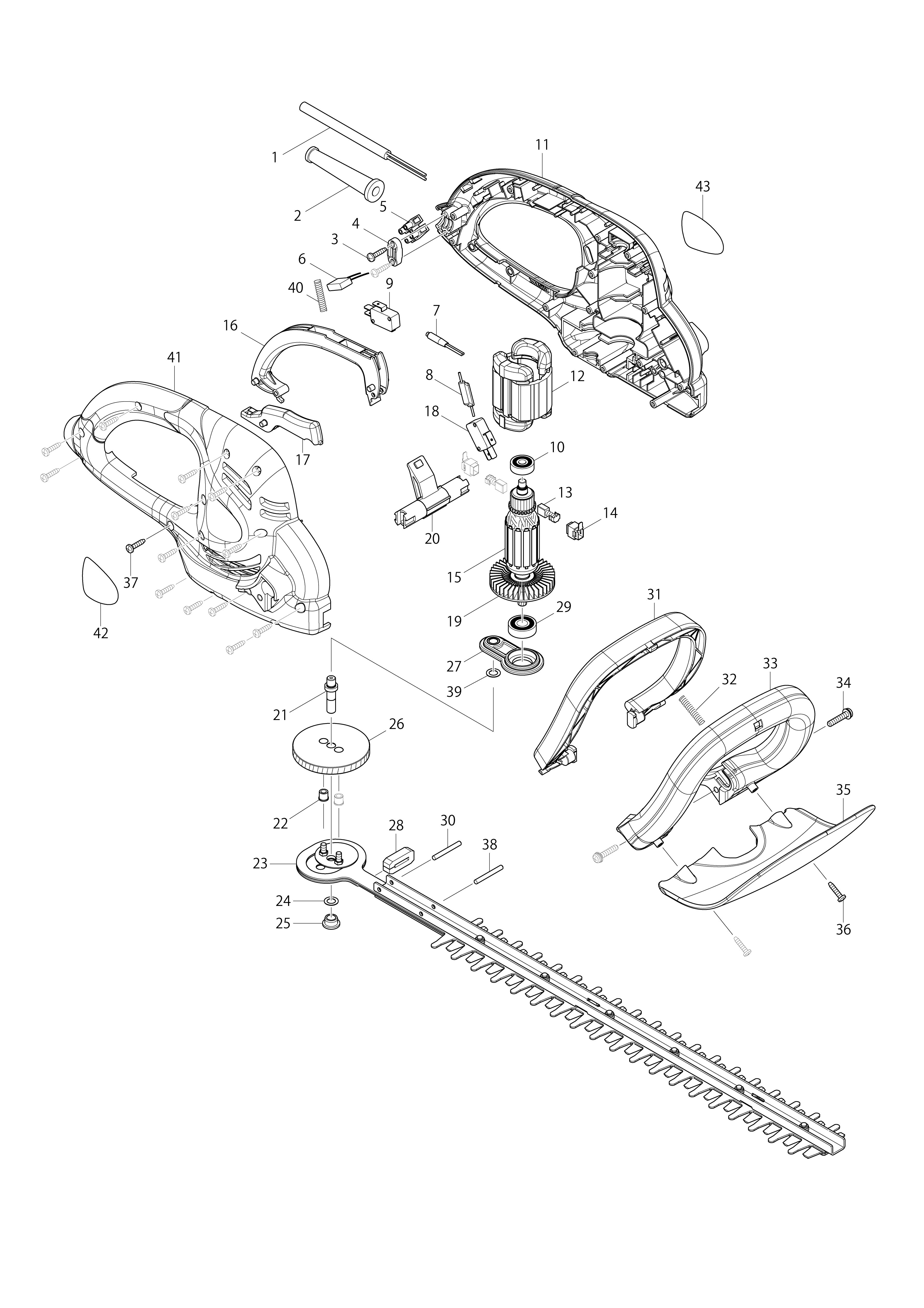 Vue éclatée Makita HT49#01