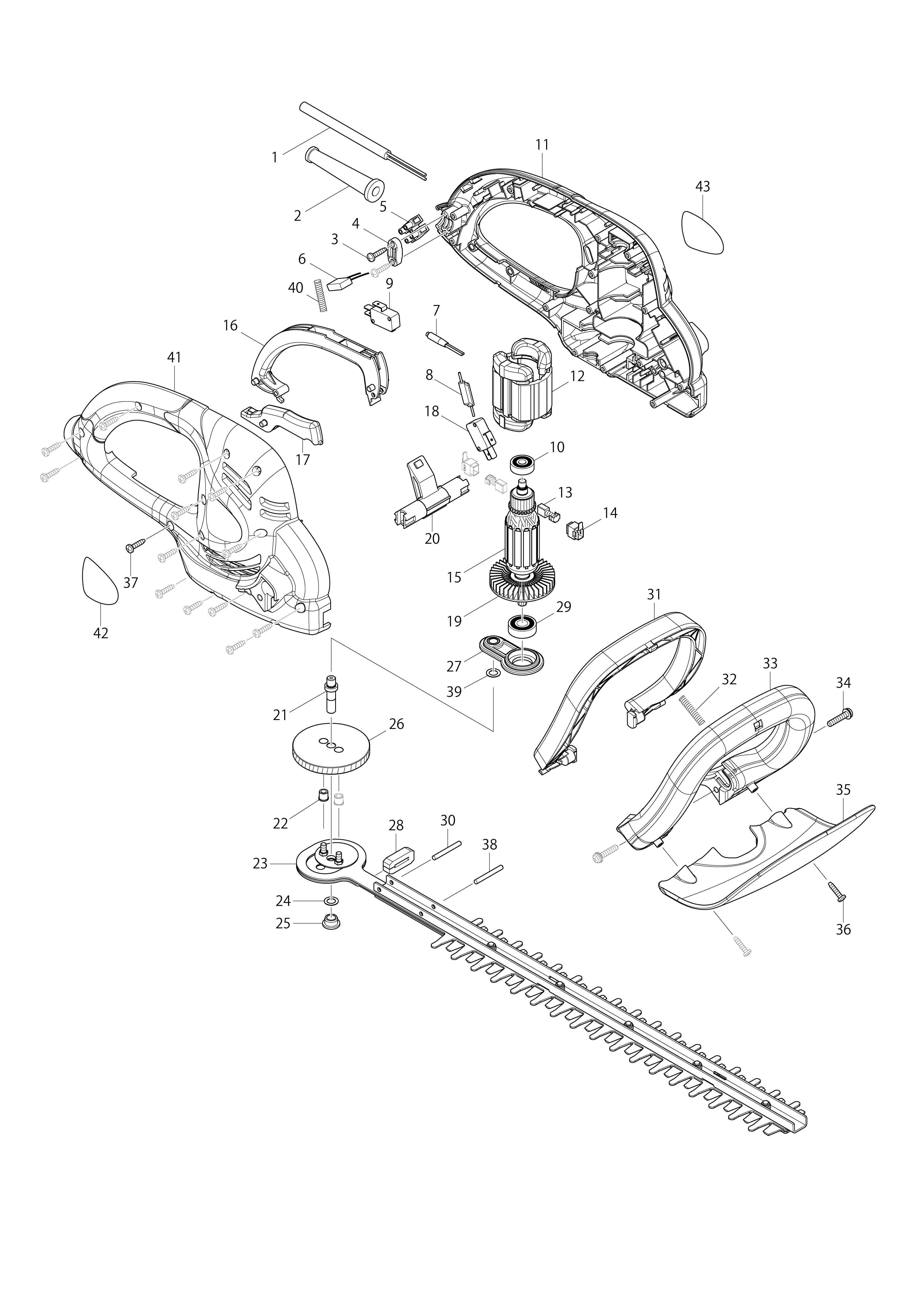 Vue éclatée Makita HT43#01