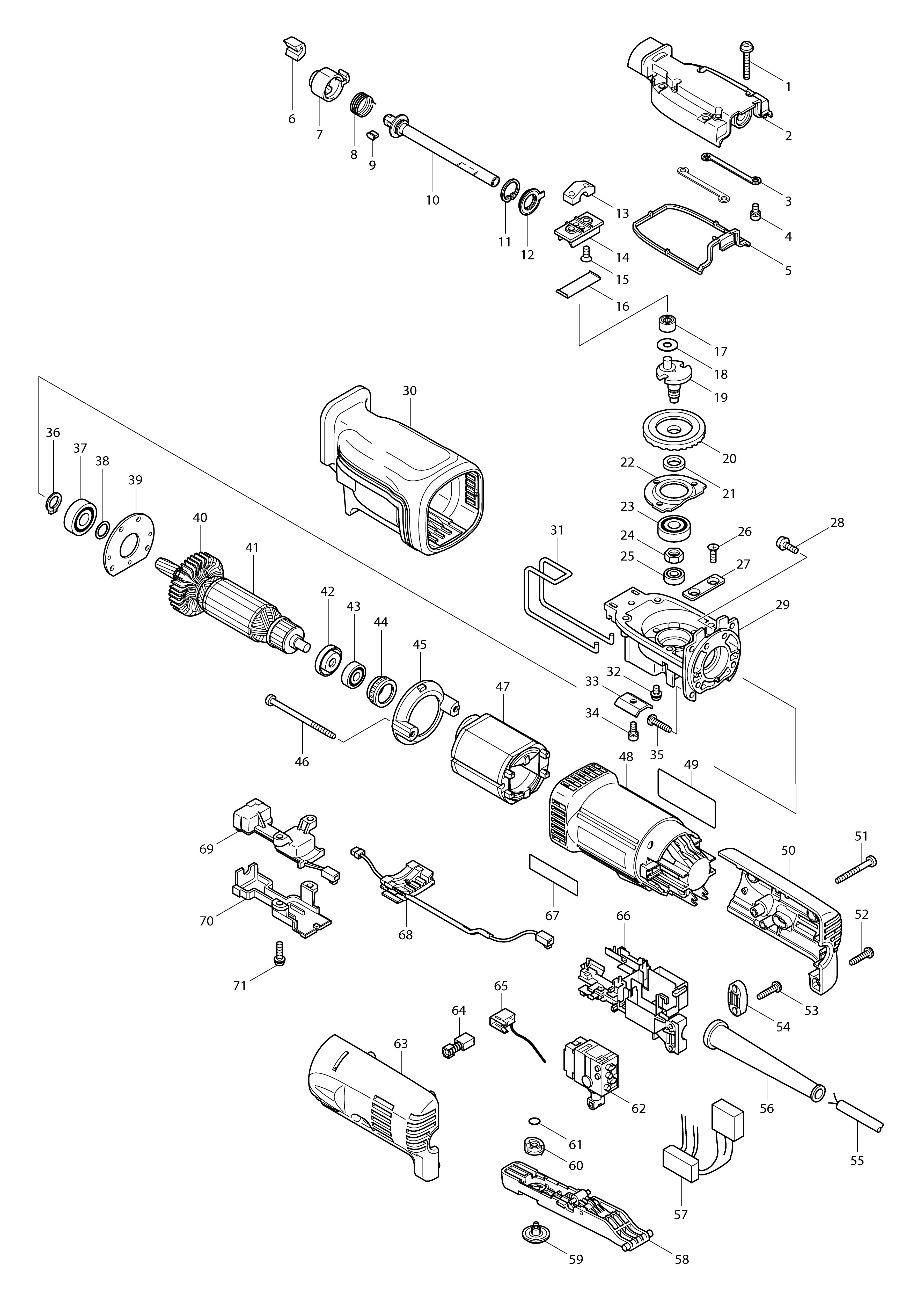 Vue éclatée Makita JR1000FT#01