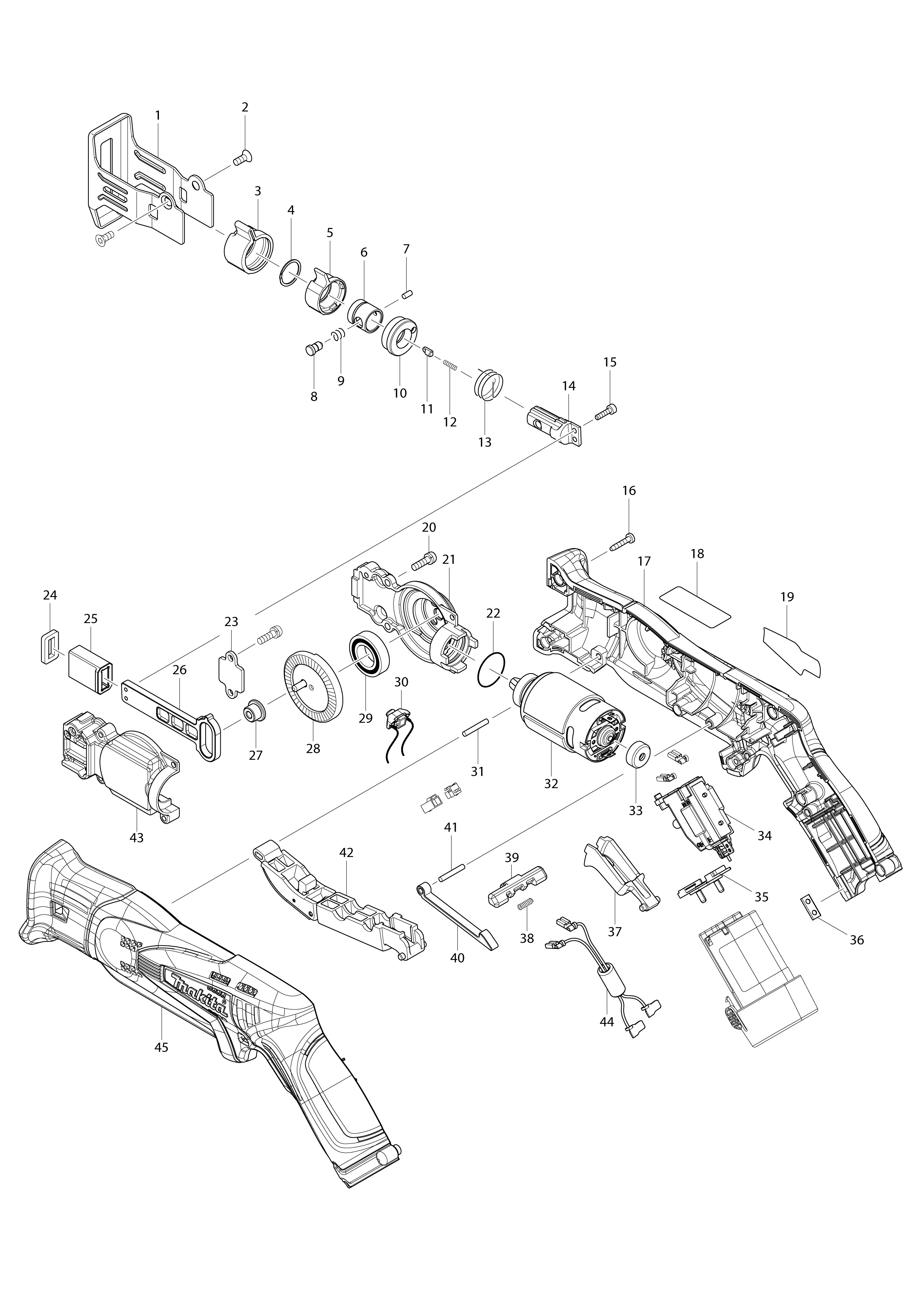 Vue éclatée Makita JR100D#01