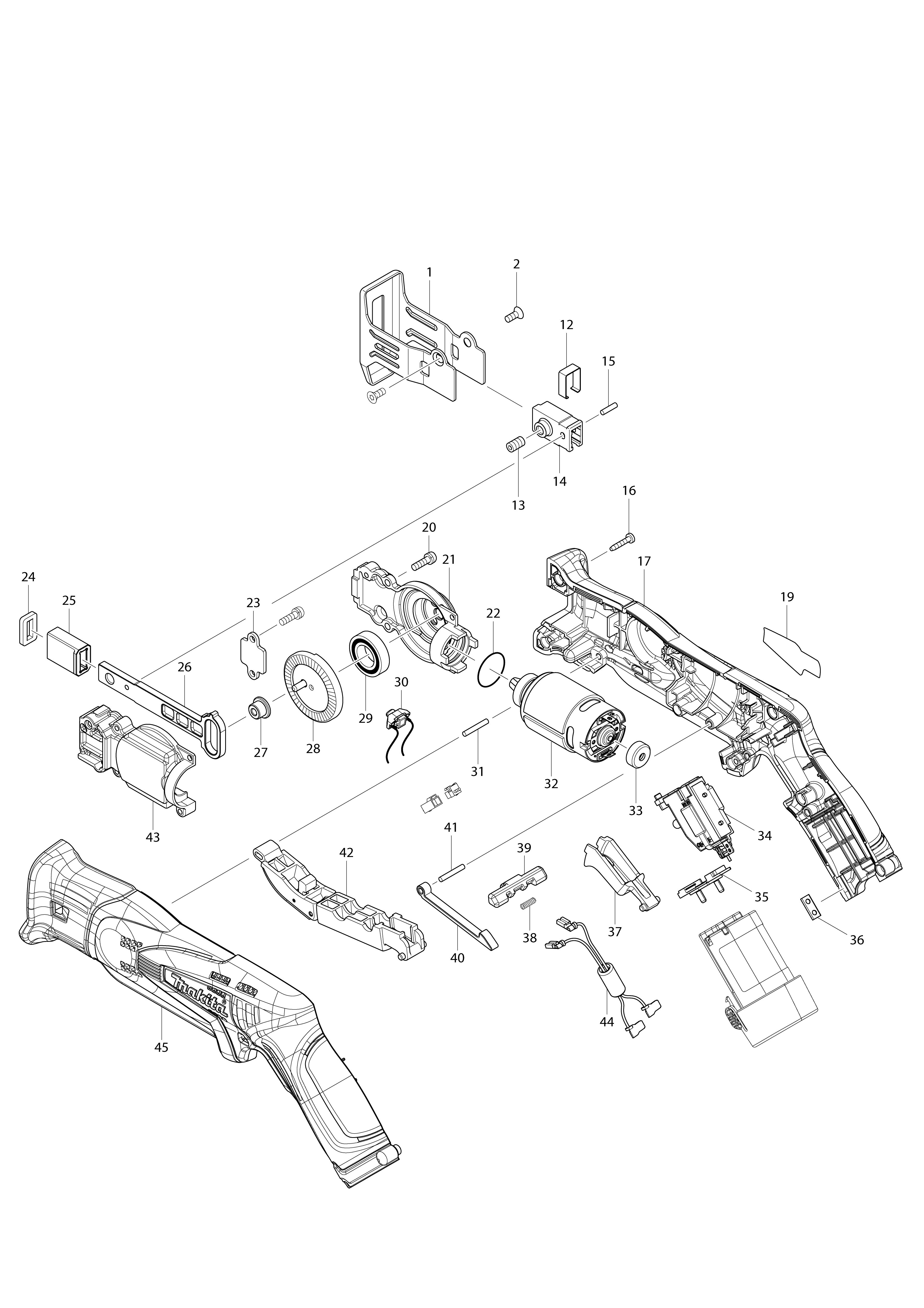 Vue éclatée Makita JR102D#01