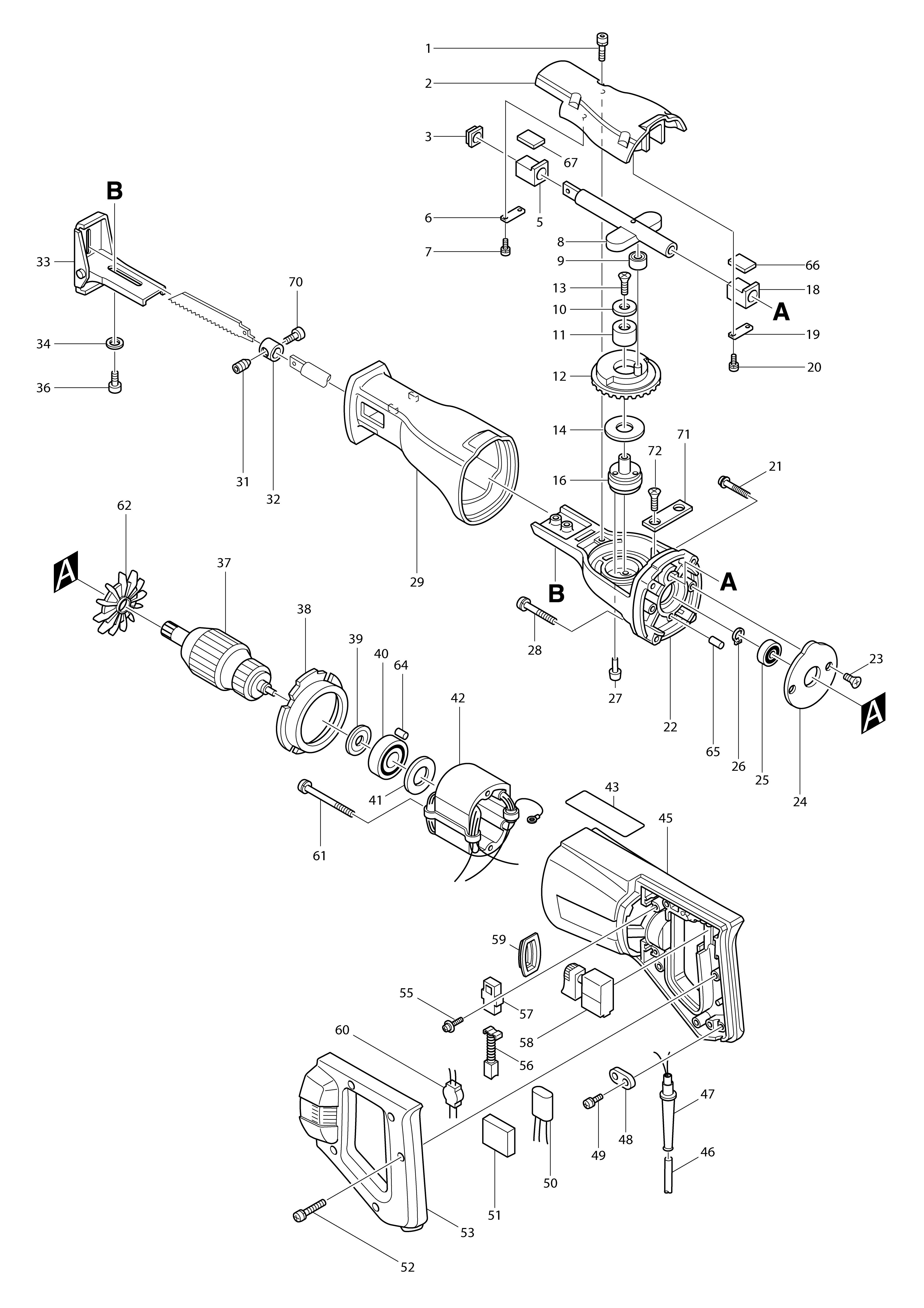 Vue éclatée Makita JR3000V#01