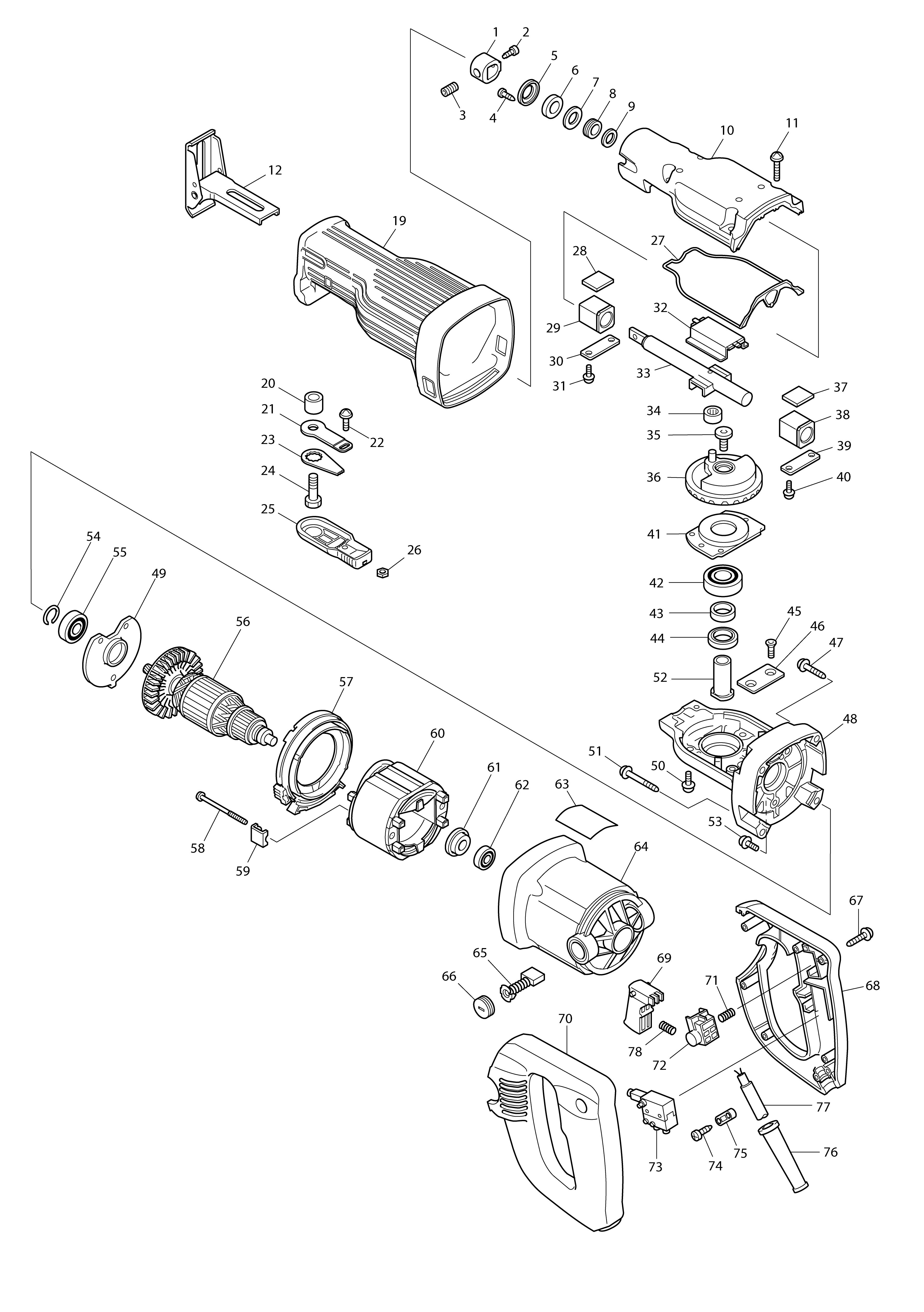 Vue éclatée Makita JR3030#01