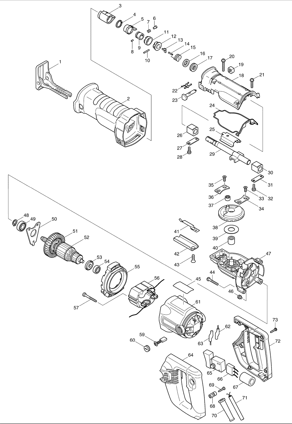 PIECES DETACHEES SCIE SAUTEUSE MAKITA 4350CT