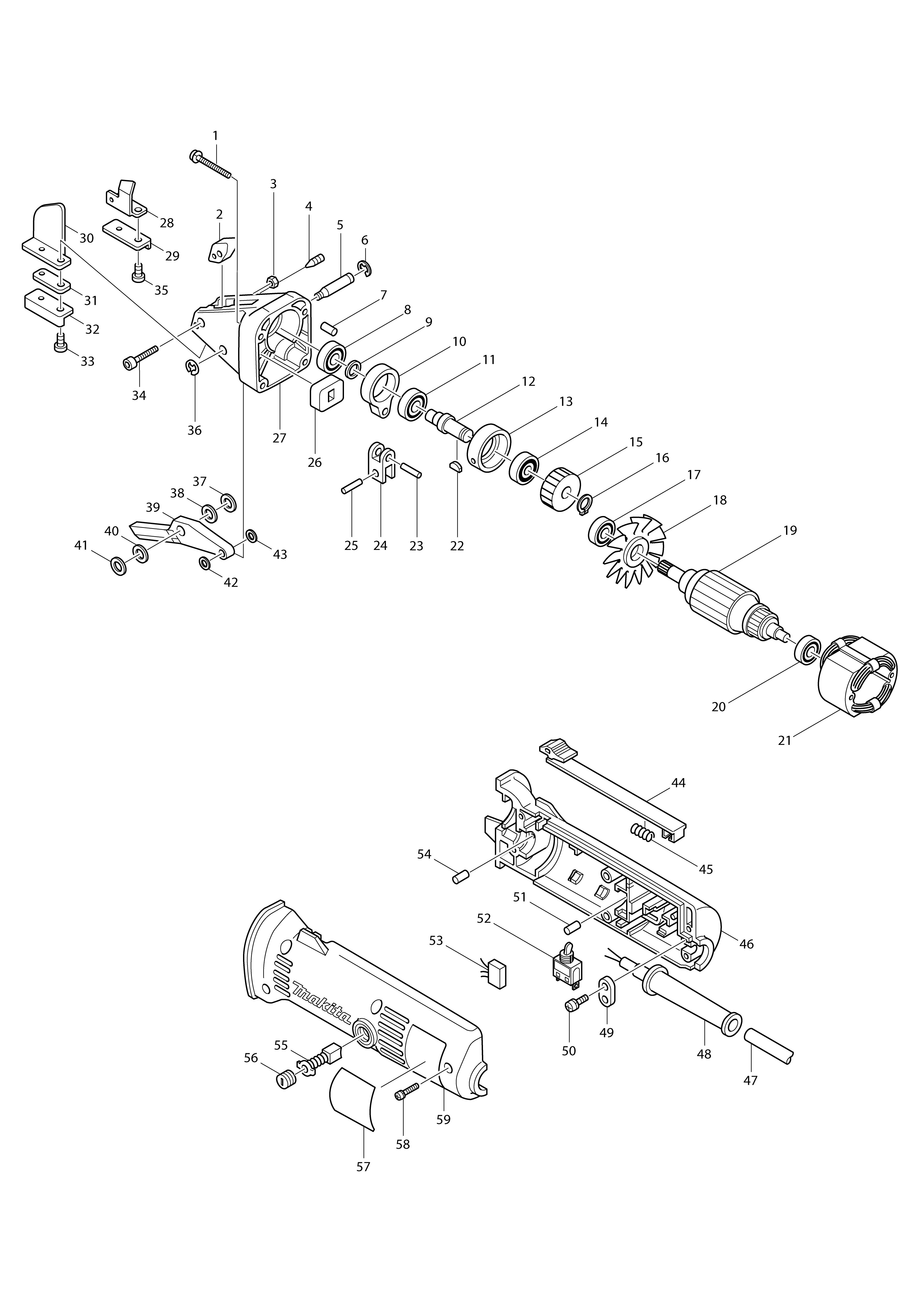 Vue éclatée Makita JS1670#01