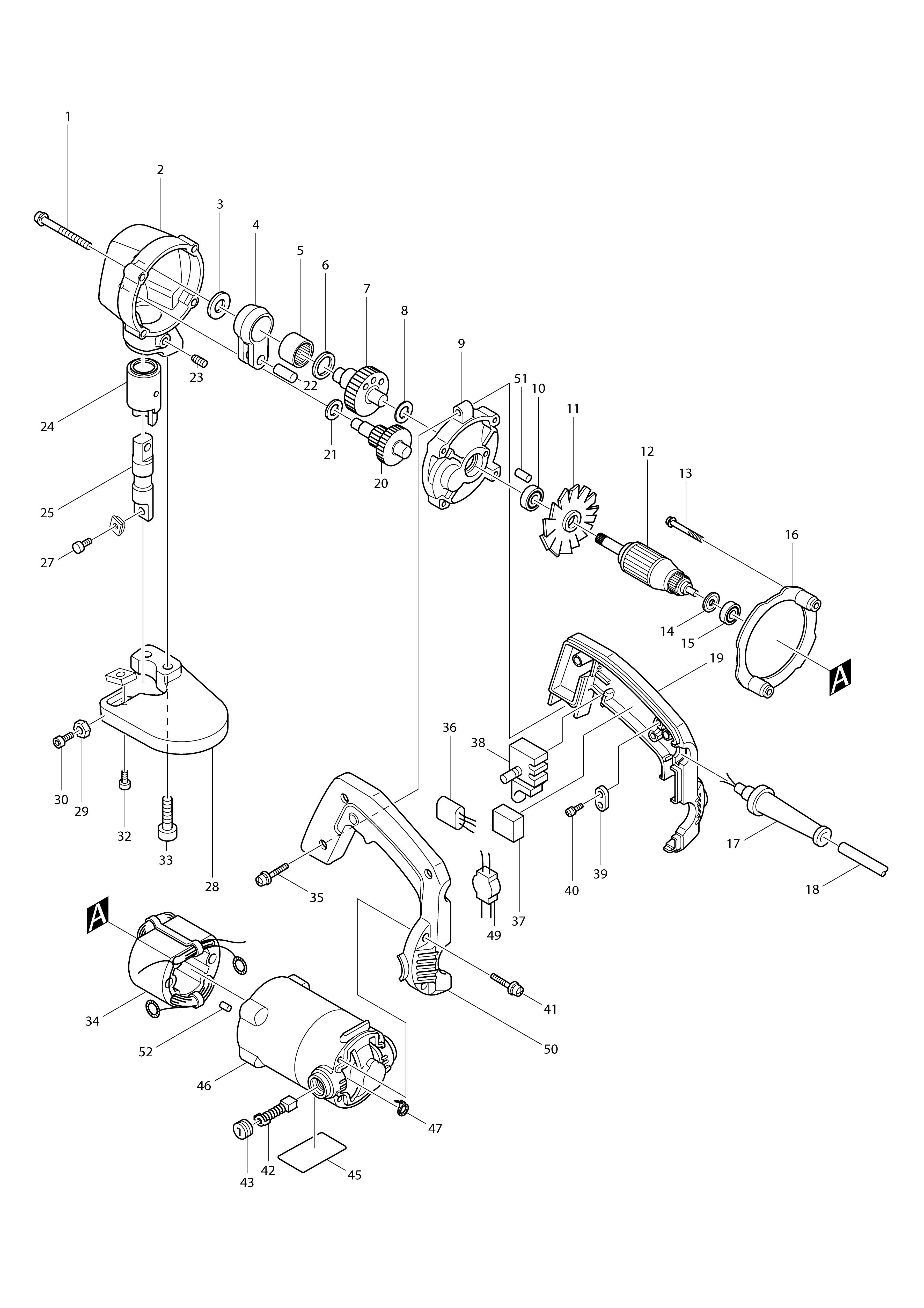 Vue éclatée Makita JS3200#01
