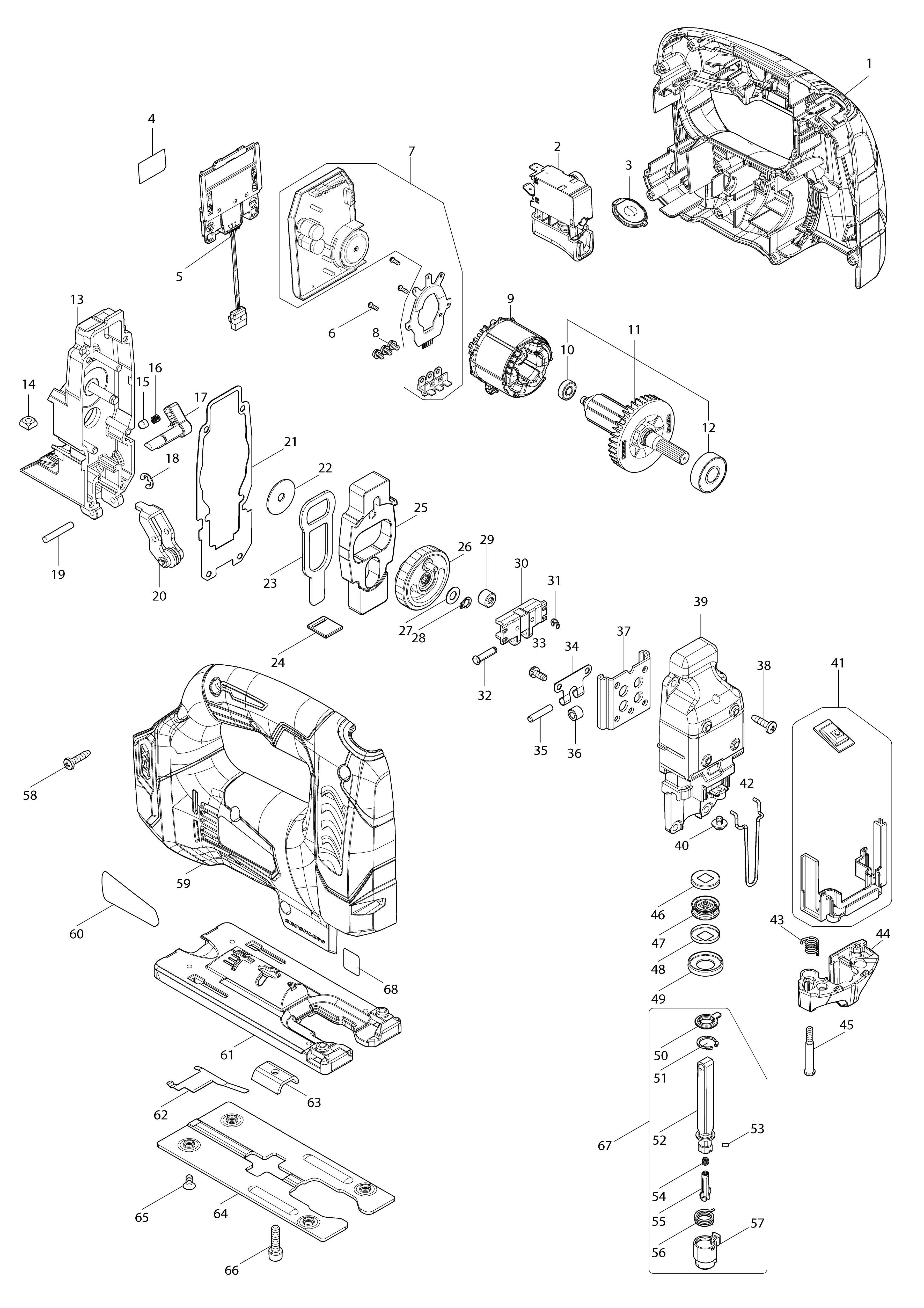 Vue éclatée Makita JV002G#01