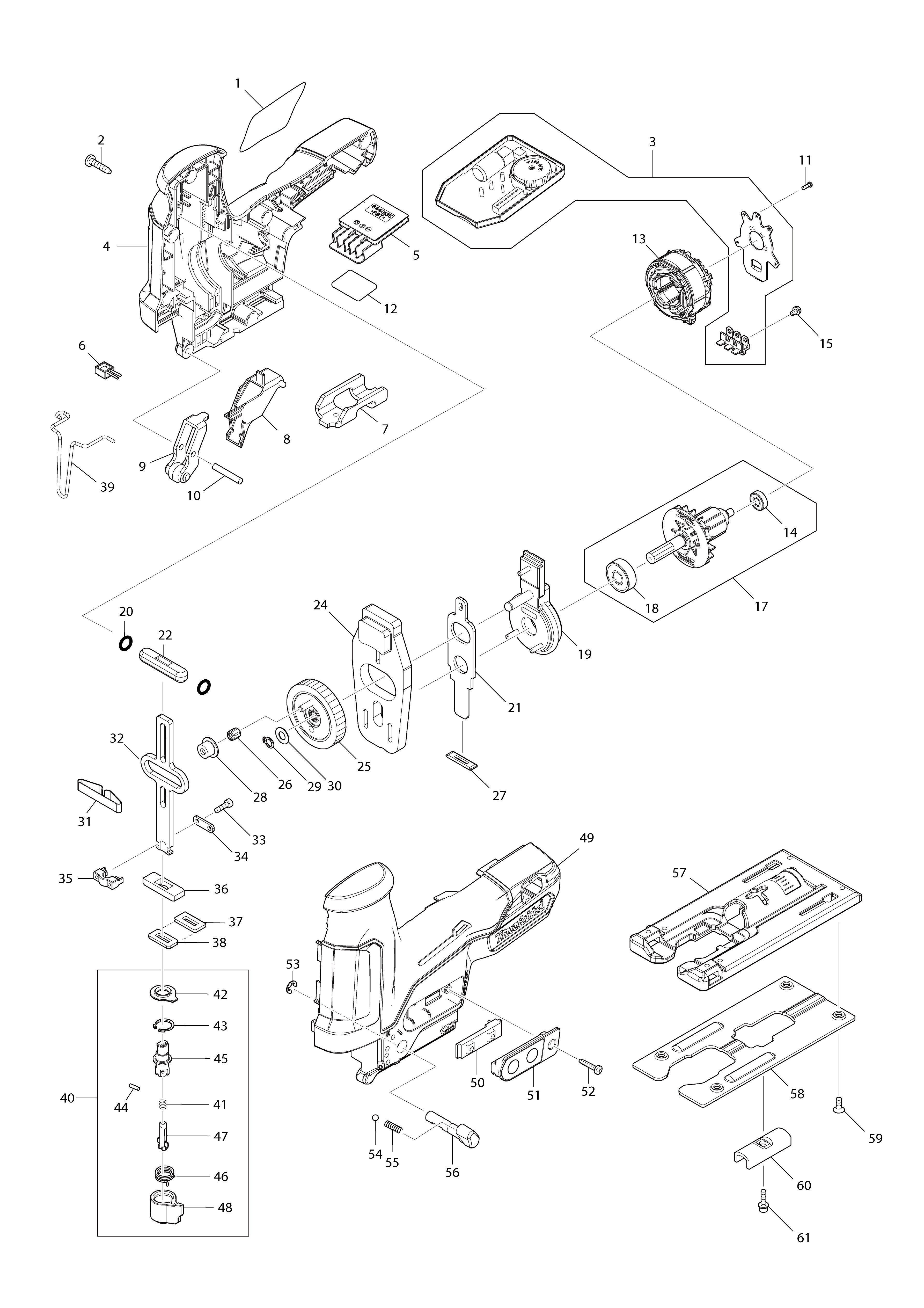 Vue éclatée Makita JV102D#01