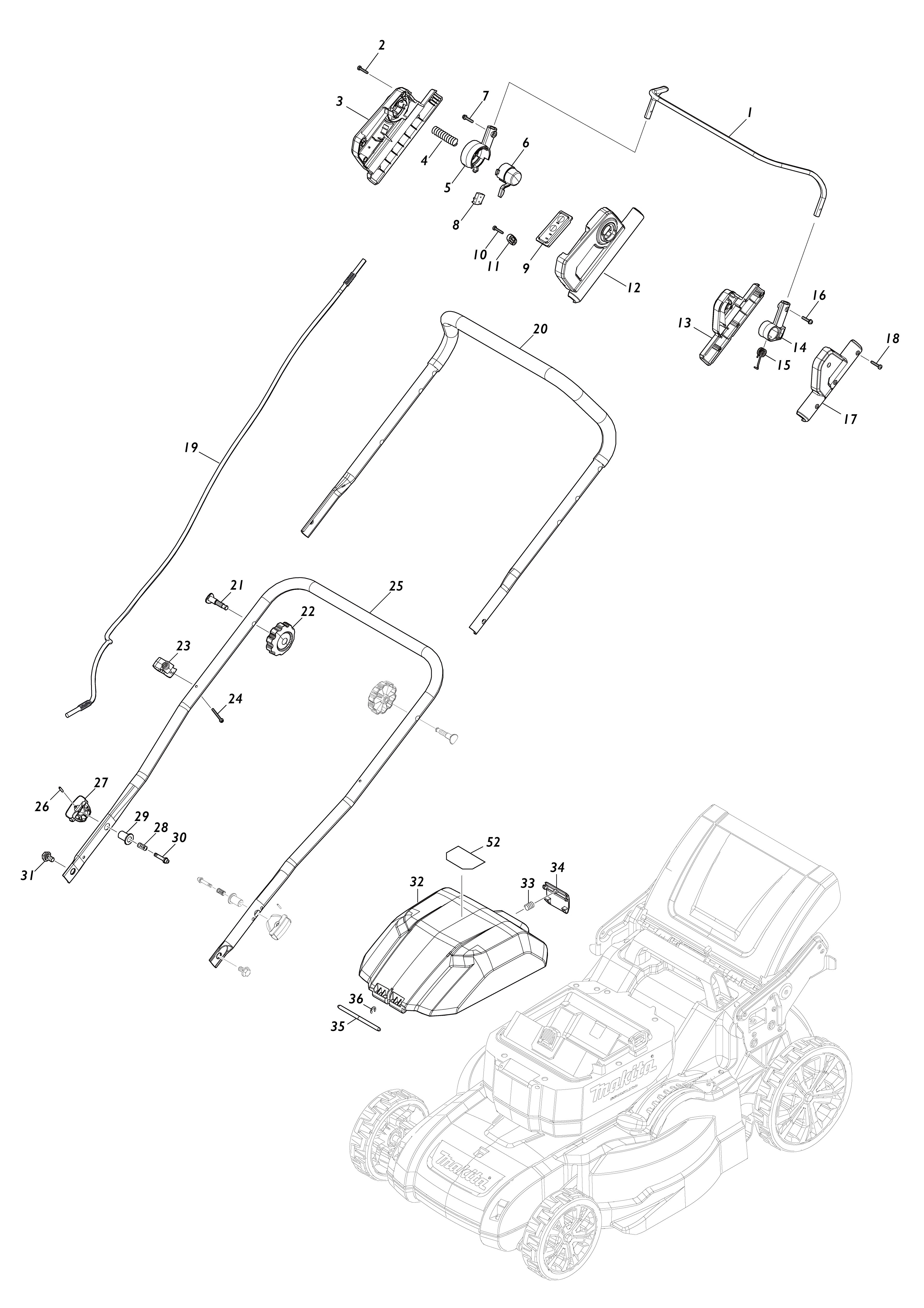 Vue éclatée Makita LM001J#01