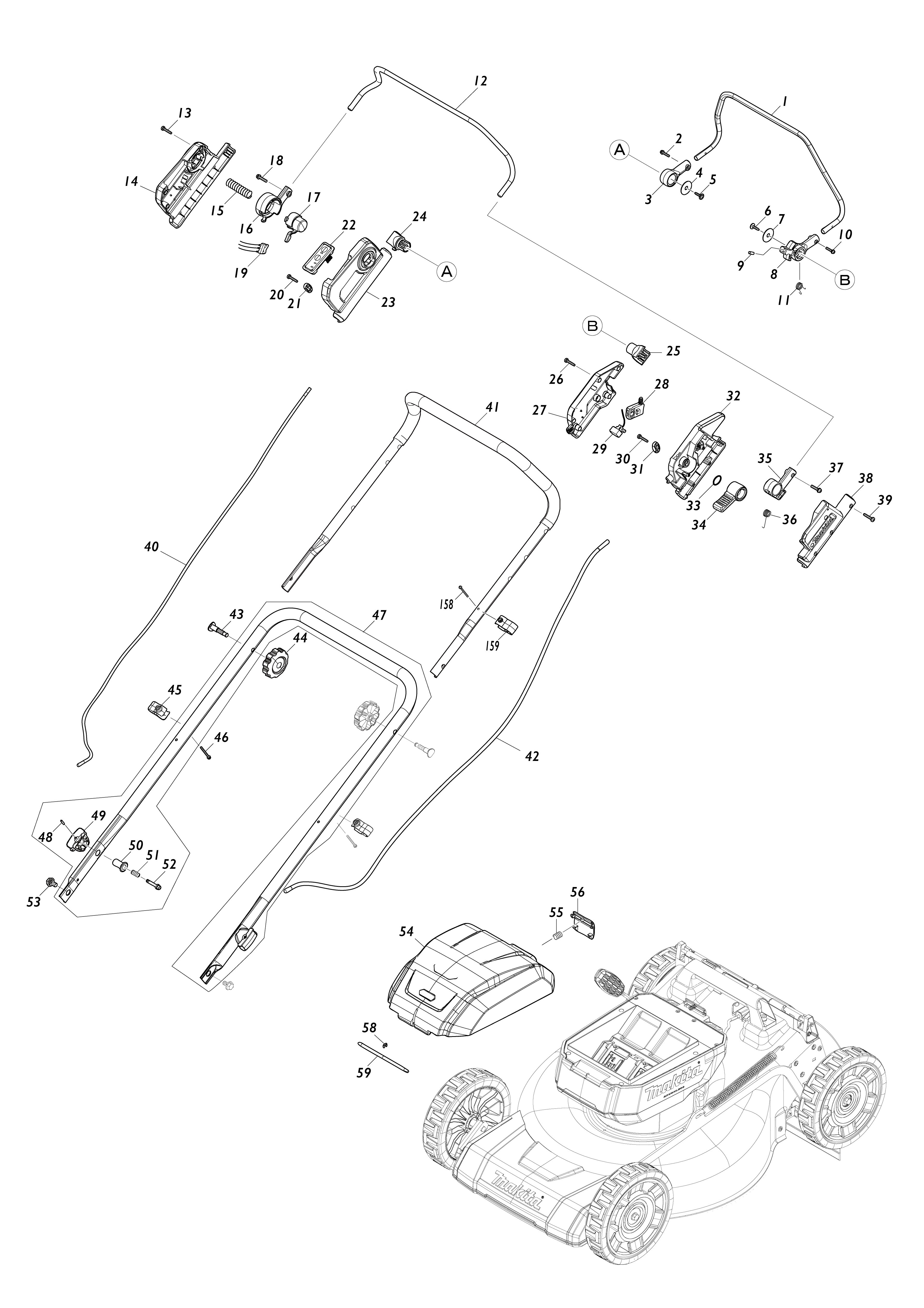 Vue éclatée Makita LM002G#01