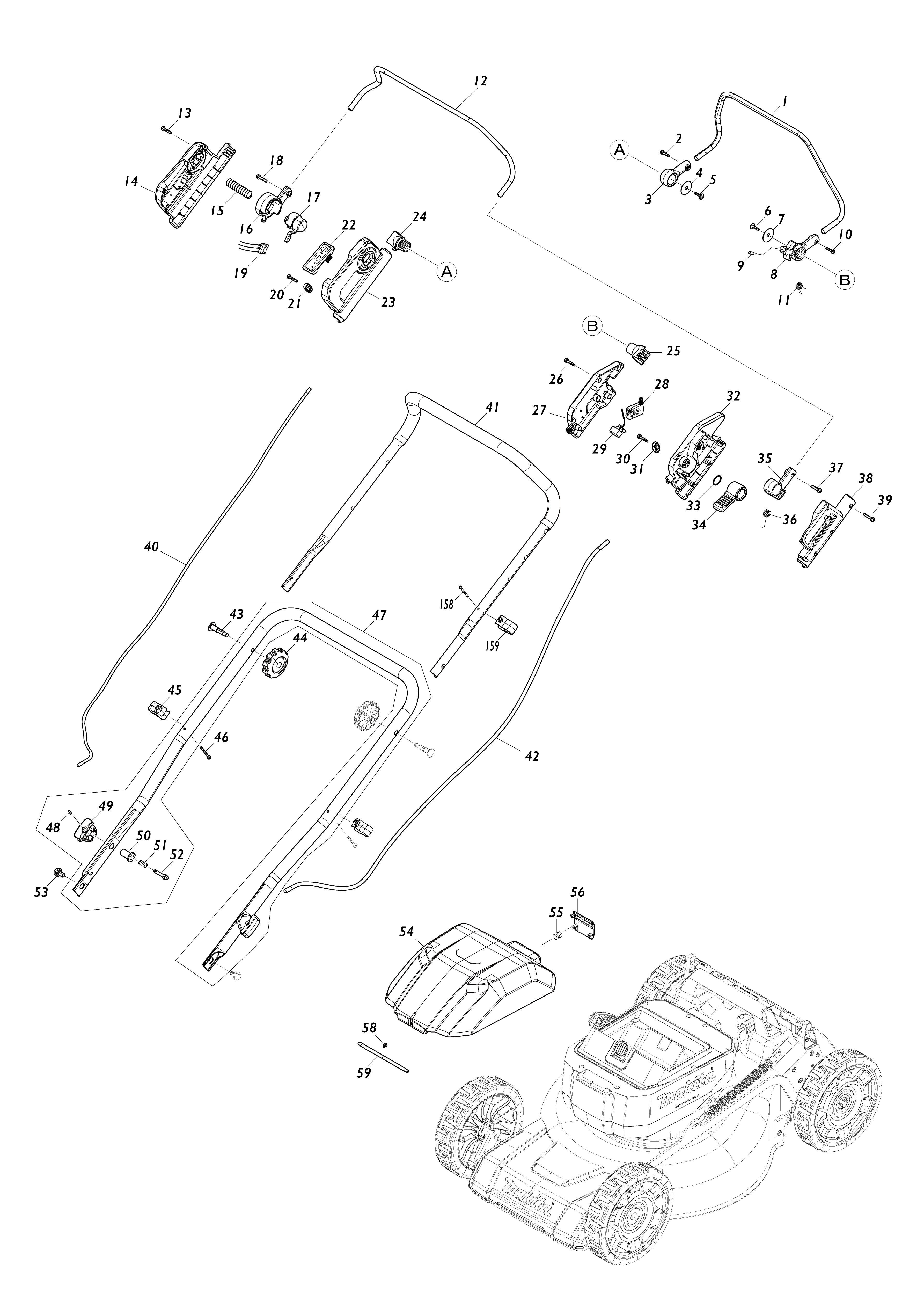 Vue éclatée Makita LM003J#01