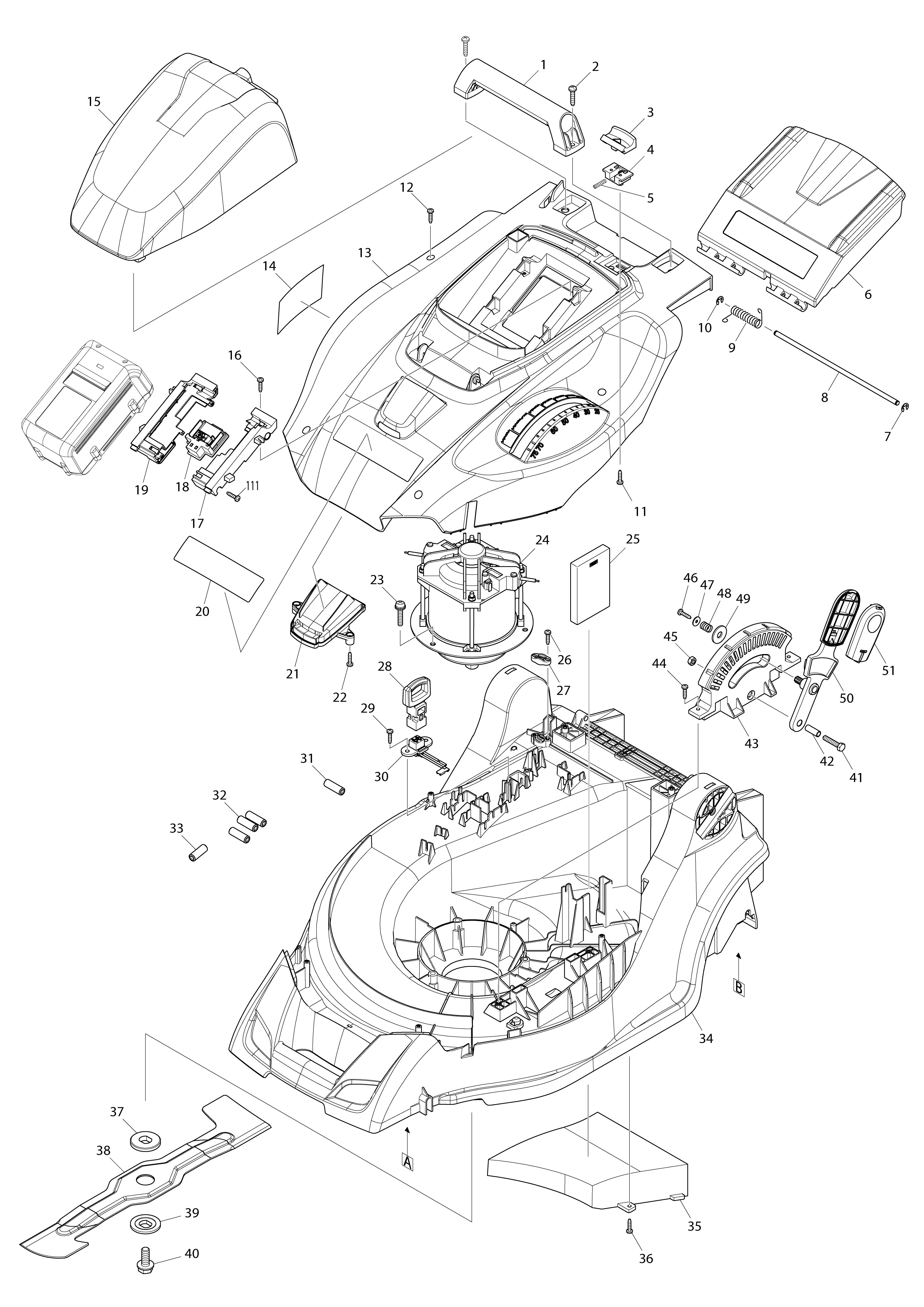 Vue éclatée Makita LM430D#01
