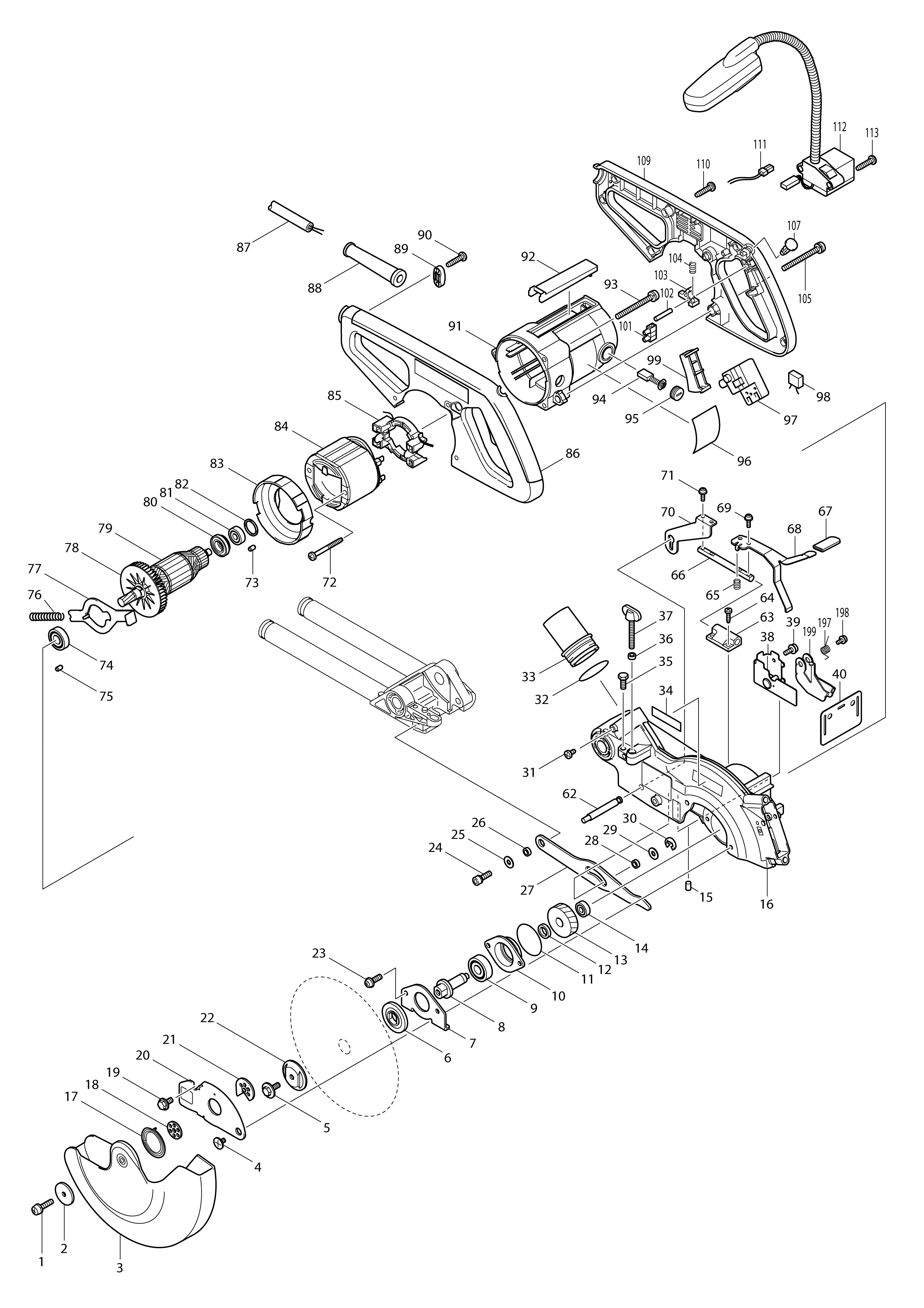 Vue éclatée Makita LS0714F#01