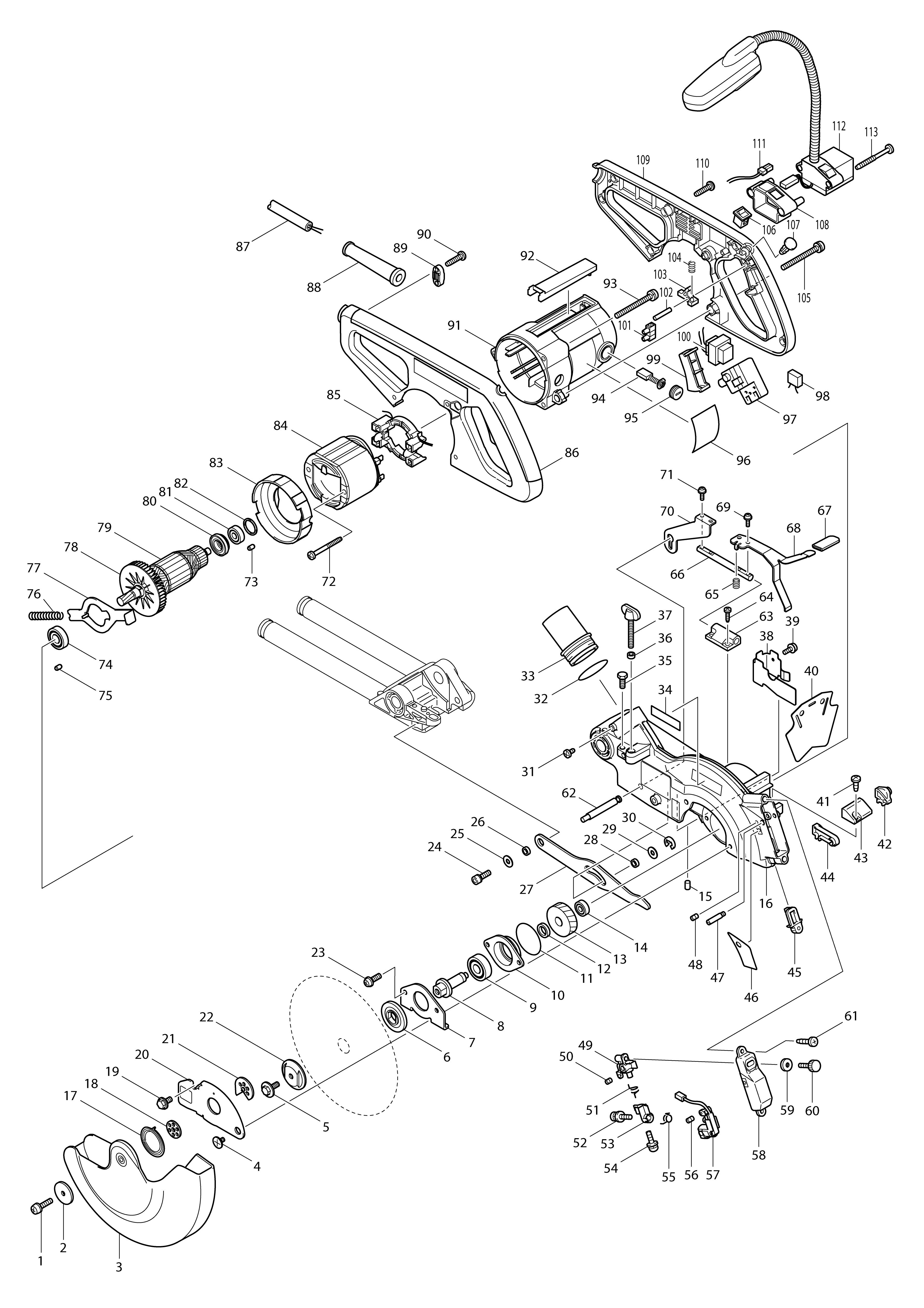 Vue éclatée Makita LS0714FL#01
