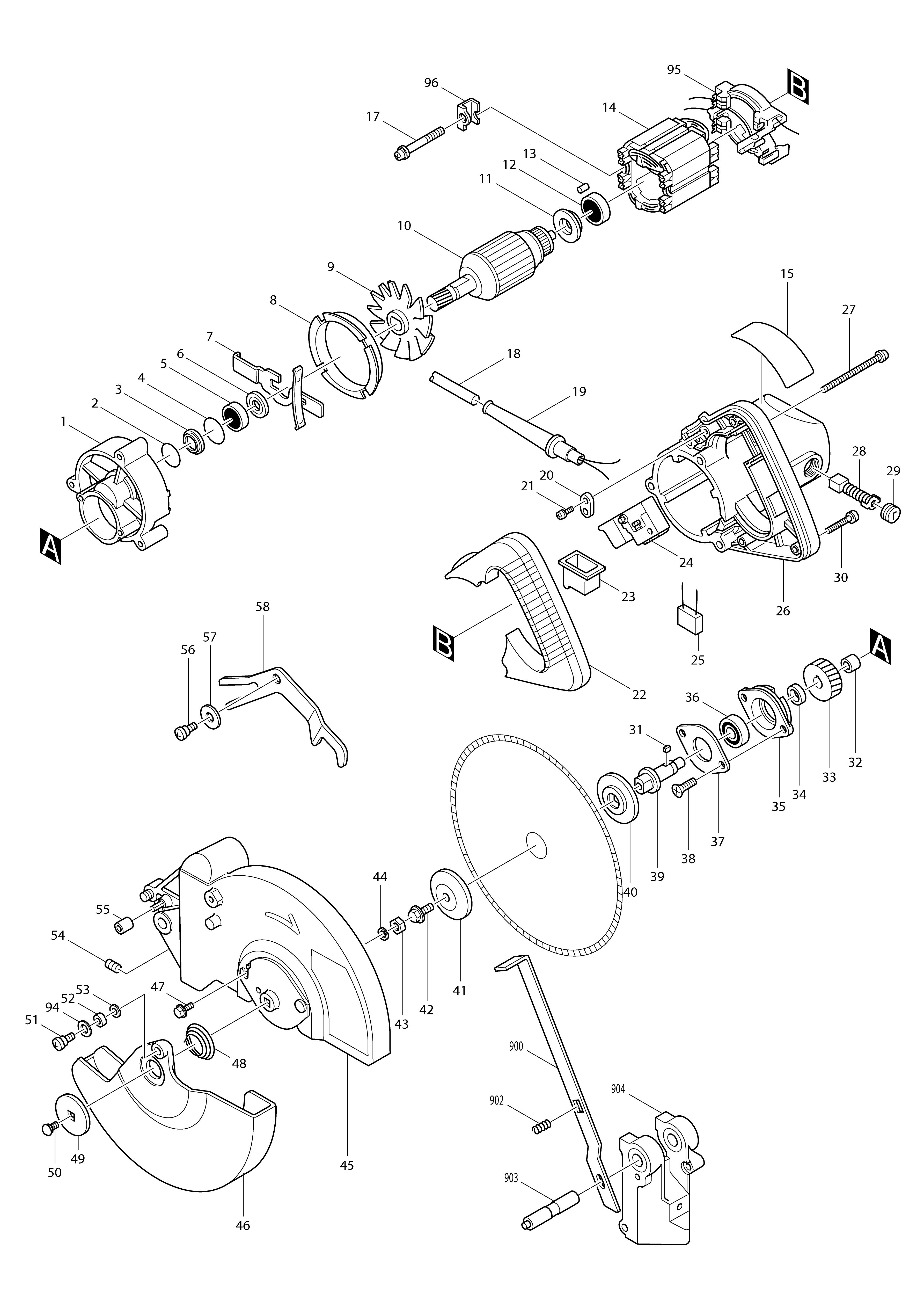 Vue éclatée Makita LS0810#01