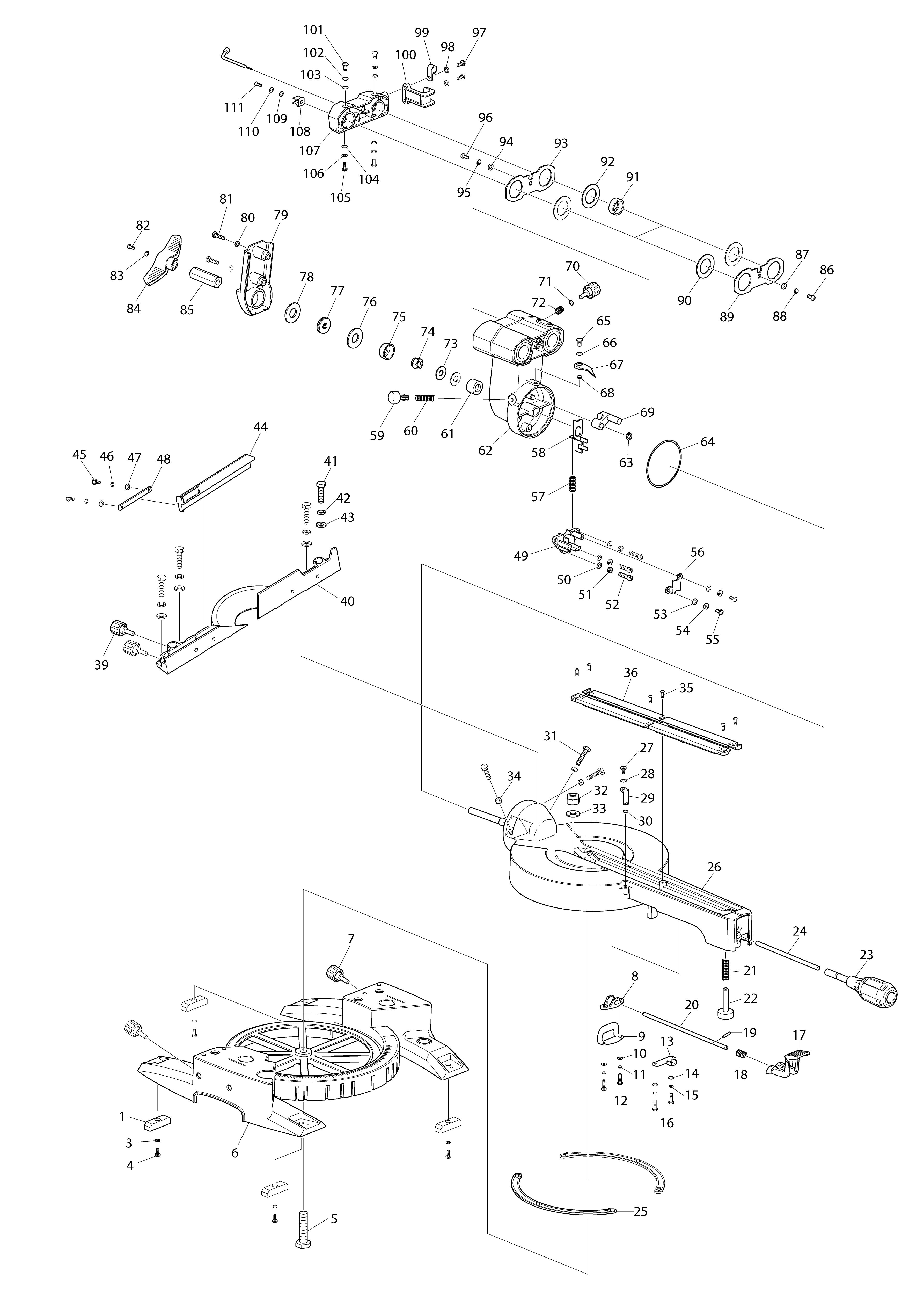 Vue éclatée Makita LS0815FL#01