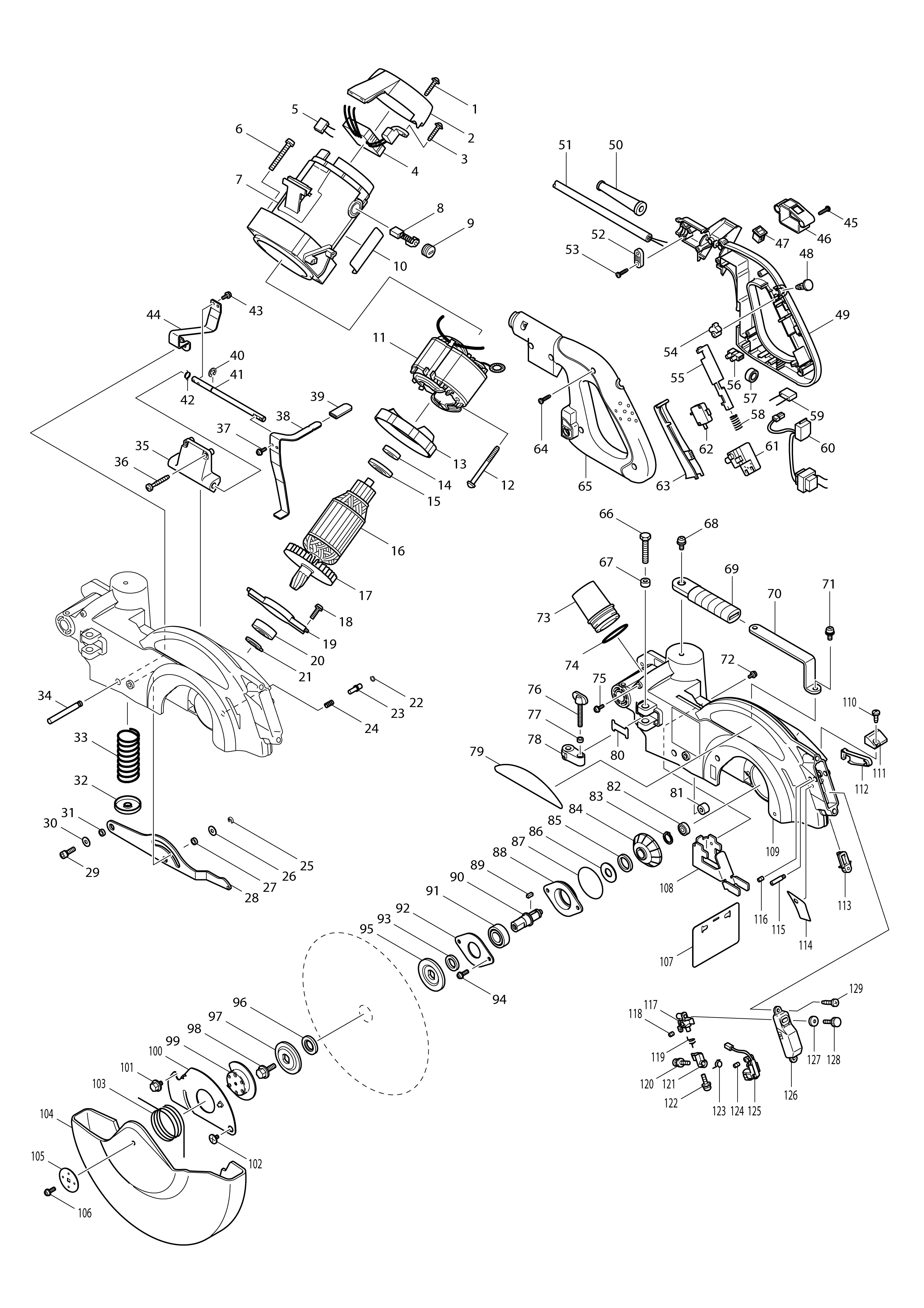 Vue éclatée Makita LS1013L#01