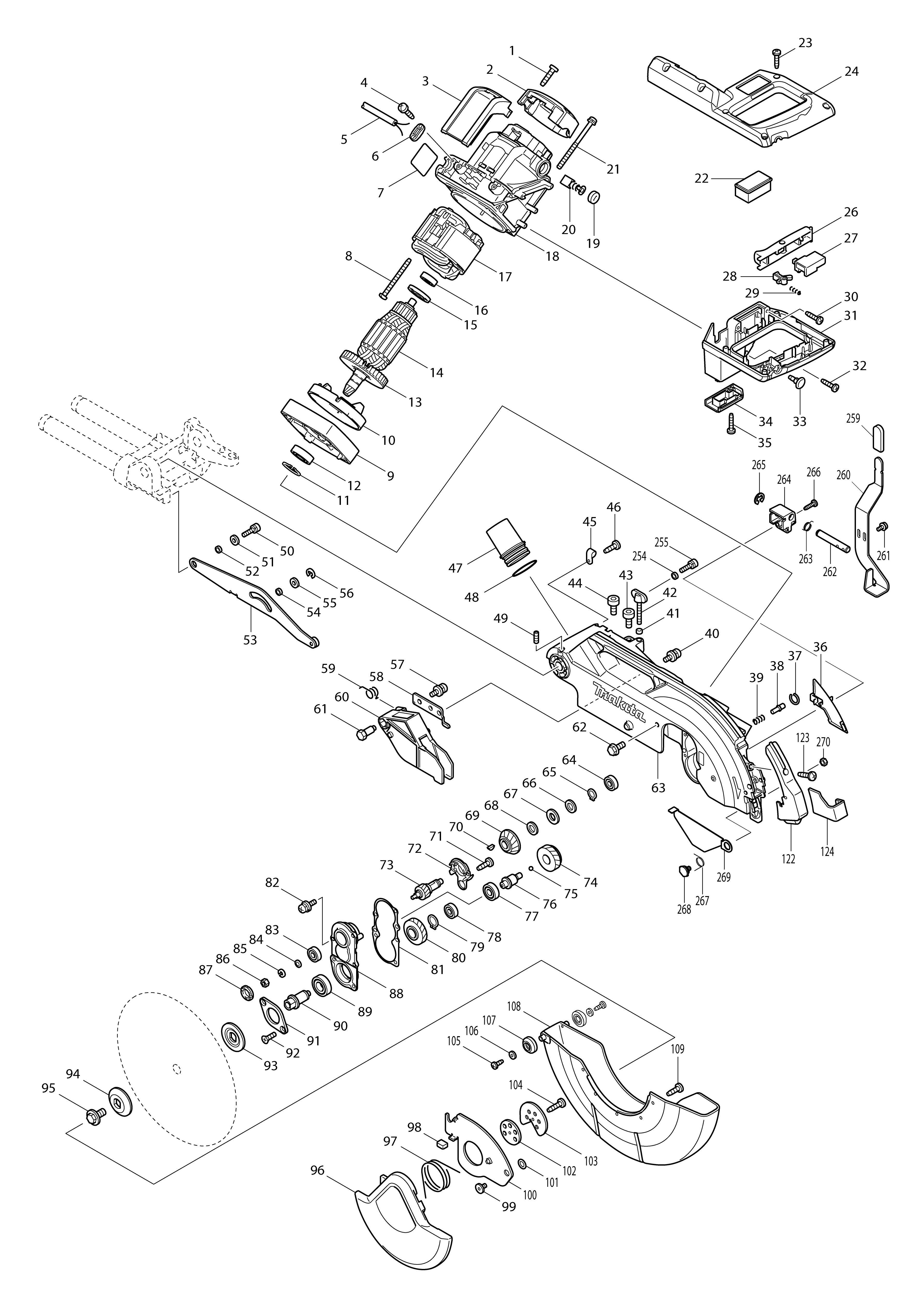 Vue éclatée Makita LS1016#01