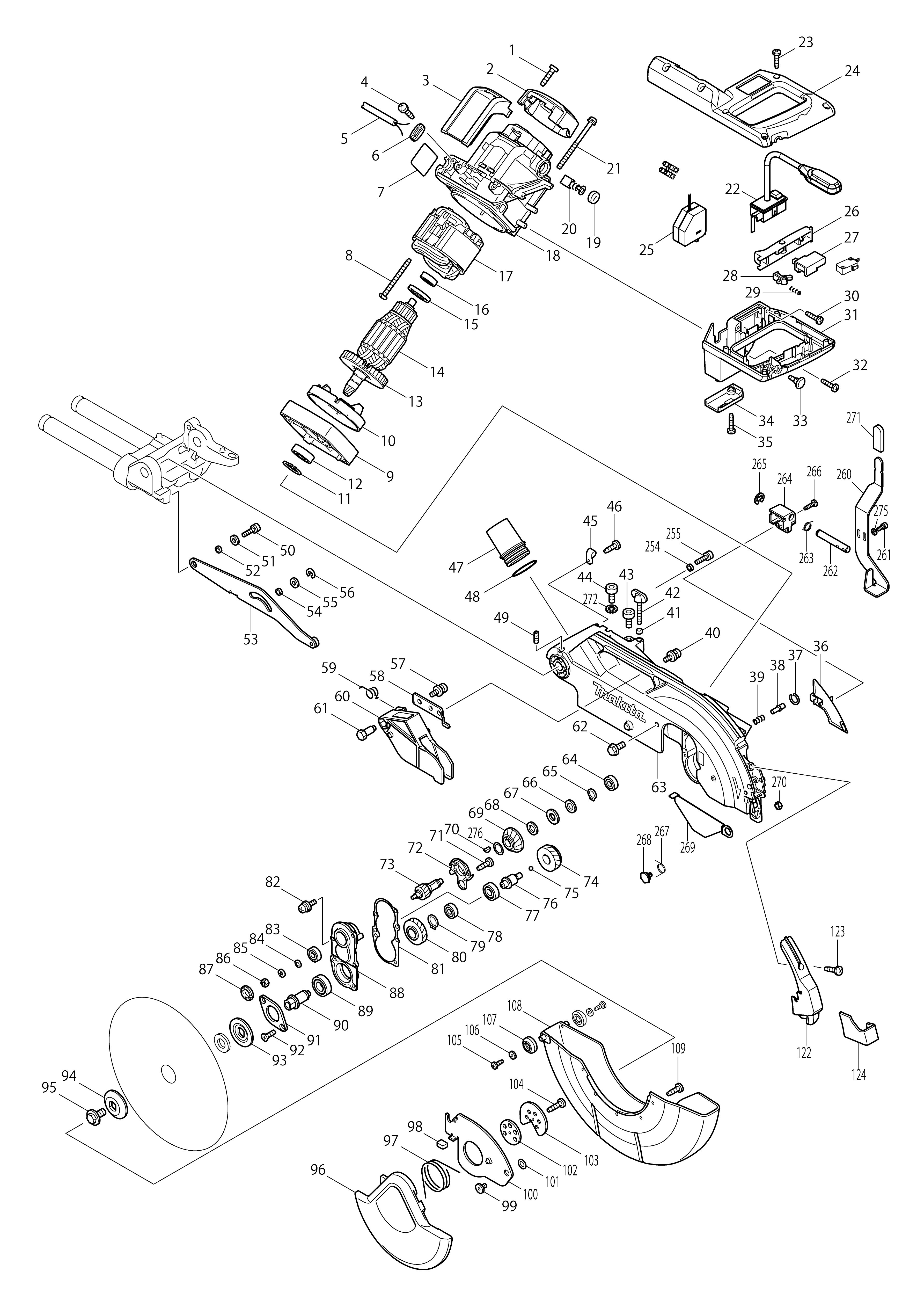 Vue éclatée Makita LS1016F#01