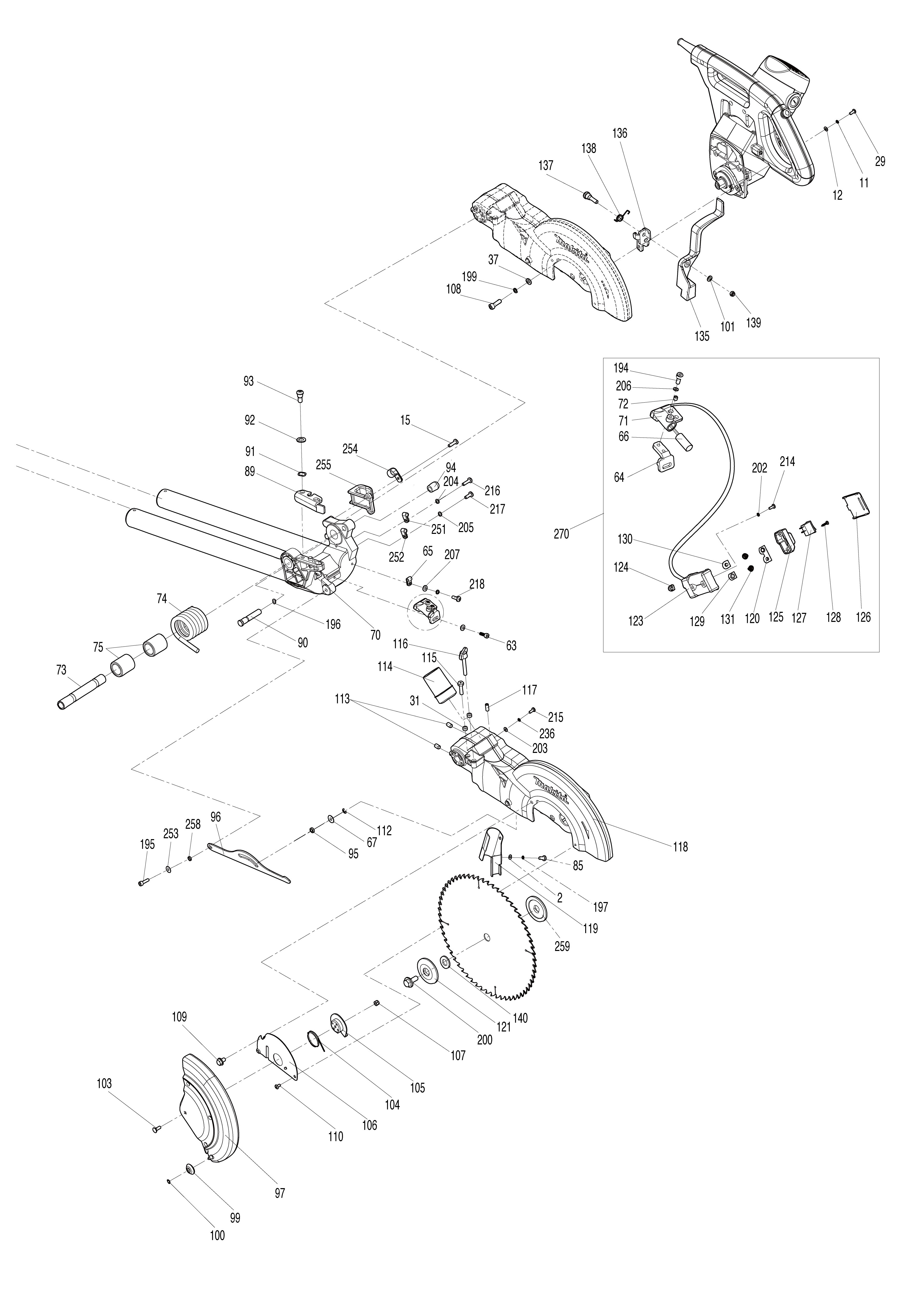 Vue éclatée Makita LS1018L#01