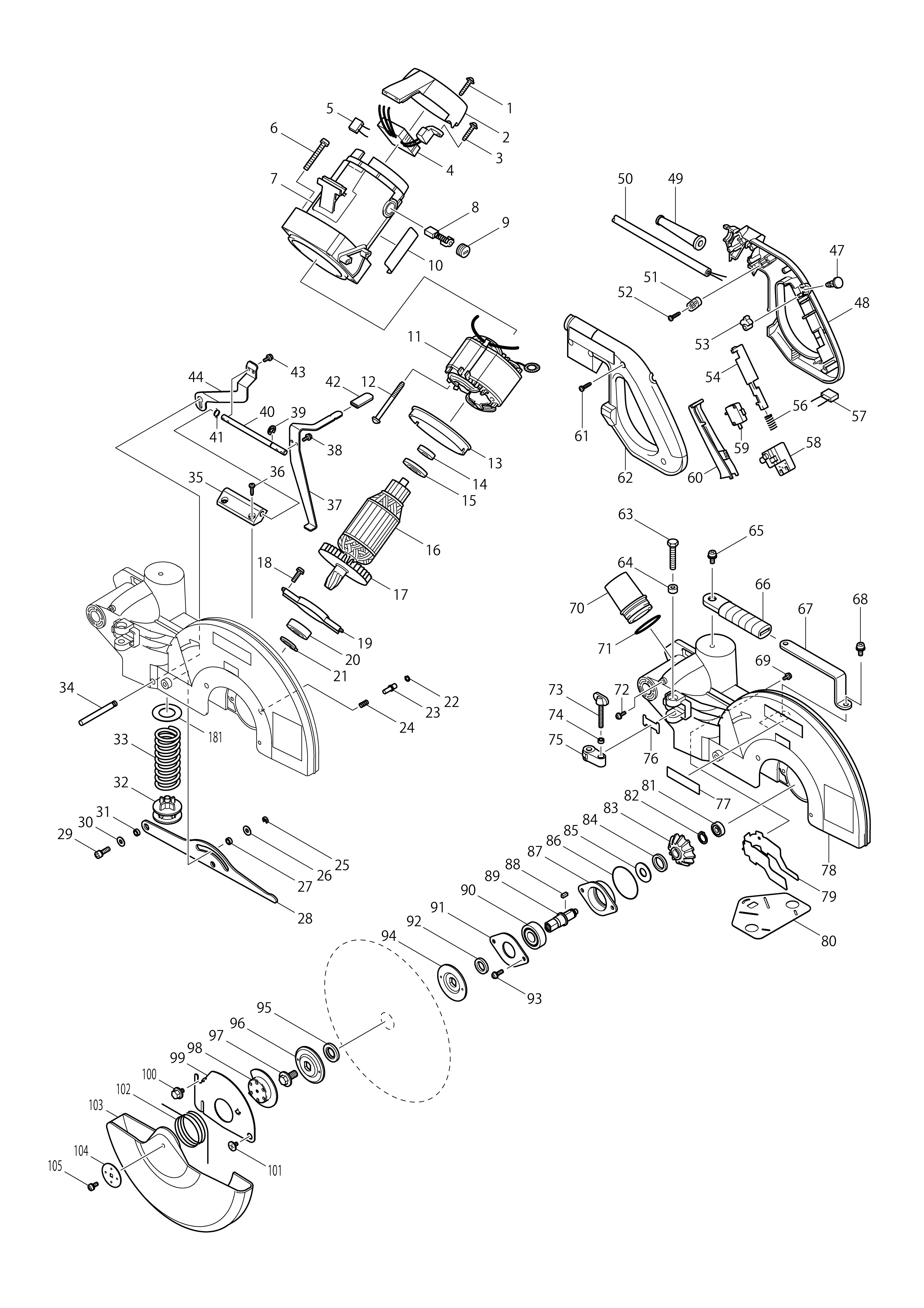 Vue éclatée Makita LS1214#01