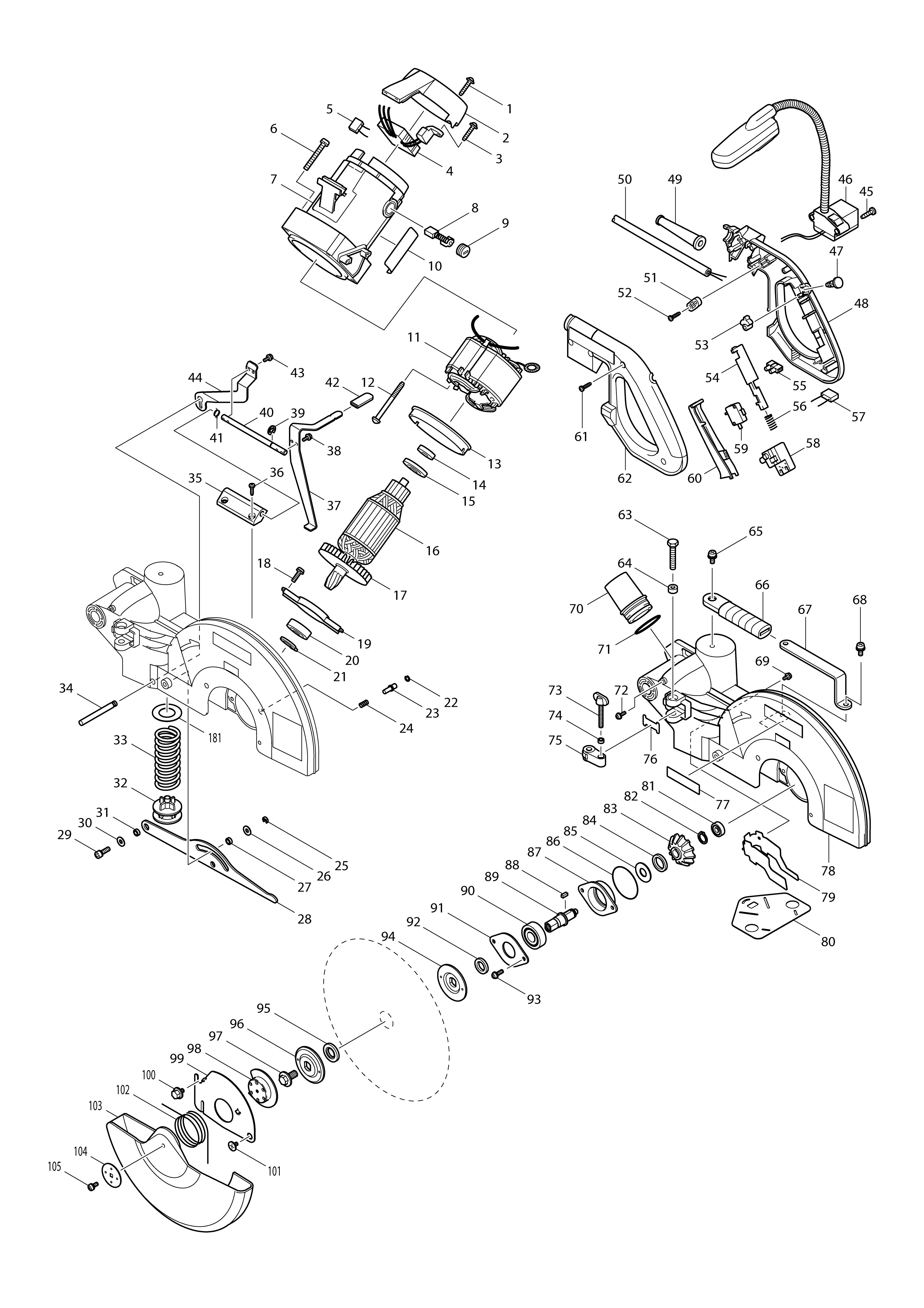 Vue éclatée Makita LS1214F#01
