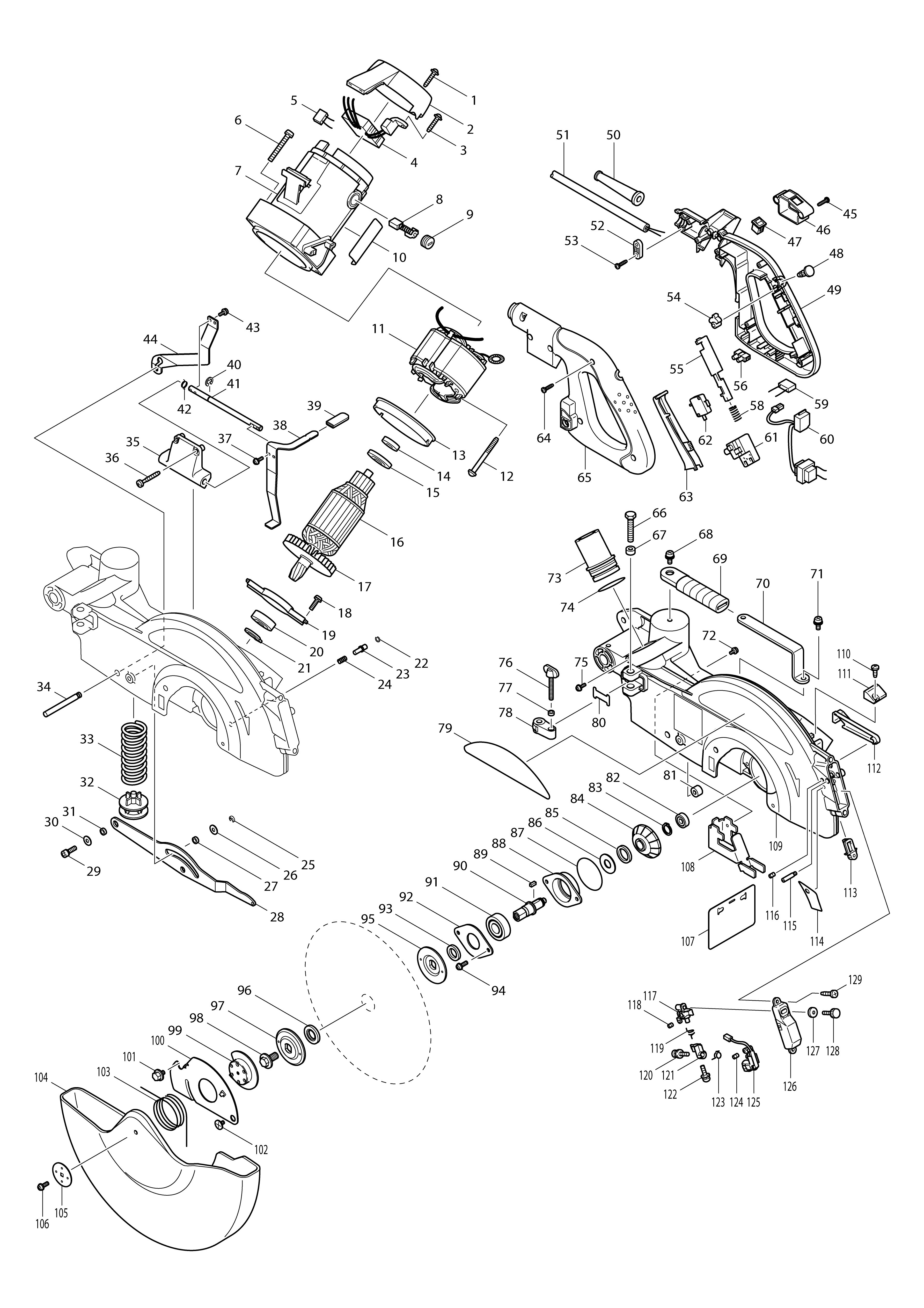 Vue éclatée Makita LS1214L#01