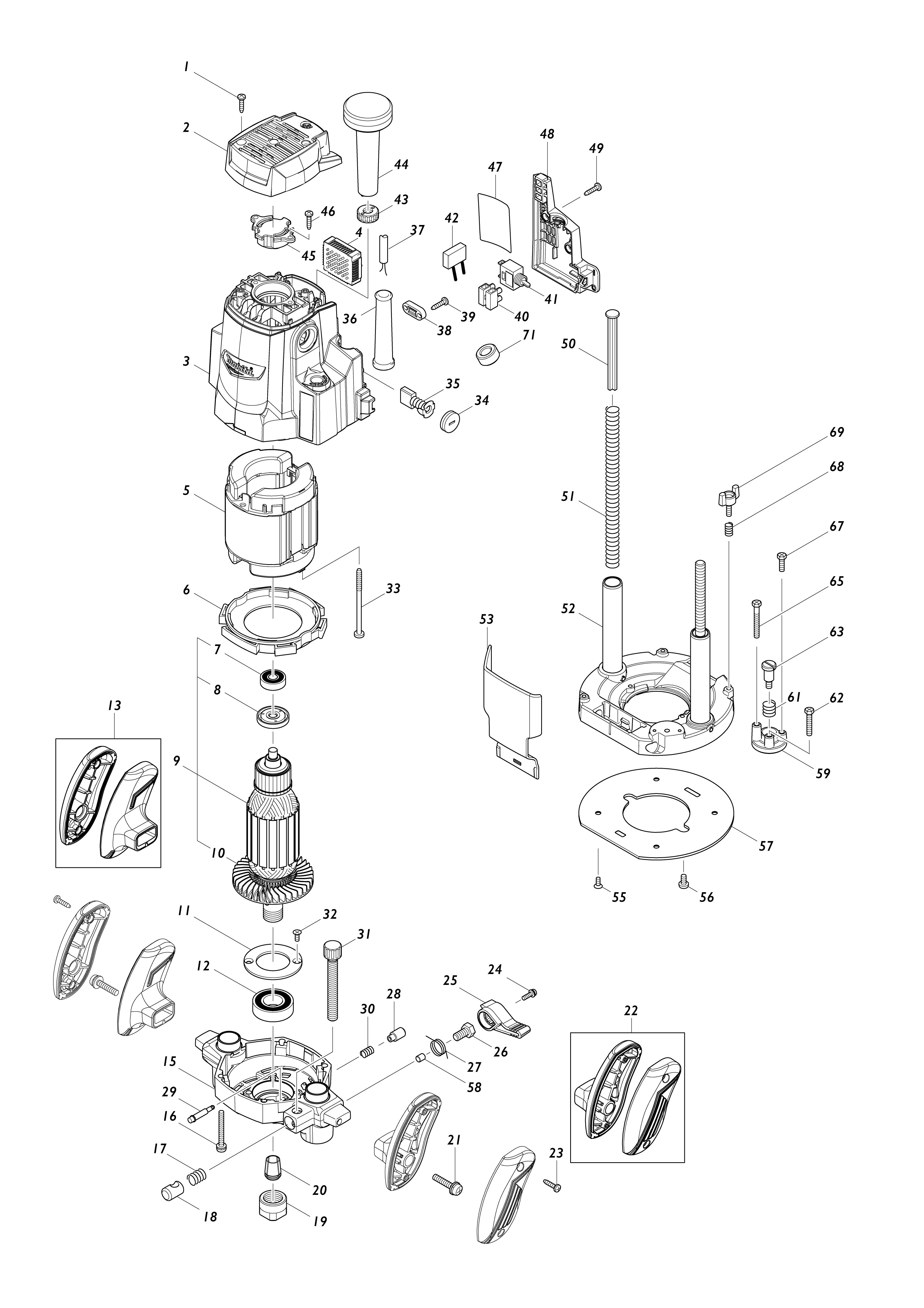 Vue éclatée Makita M3602#01