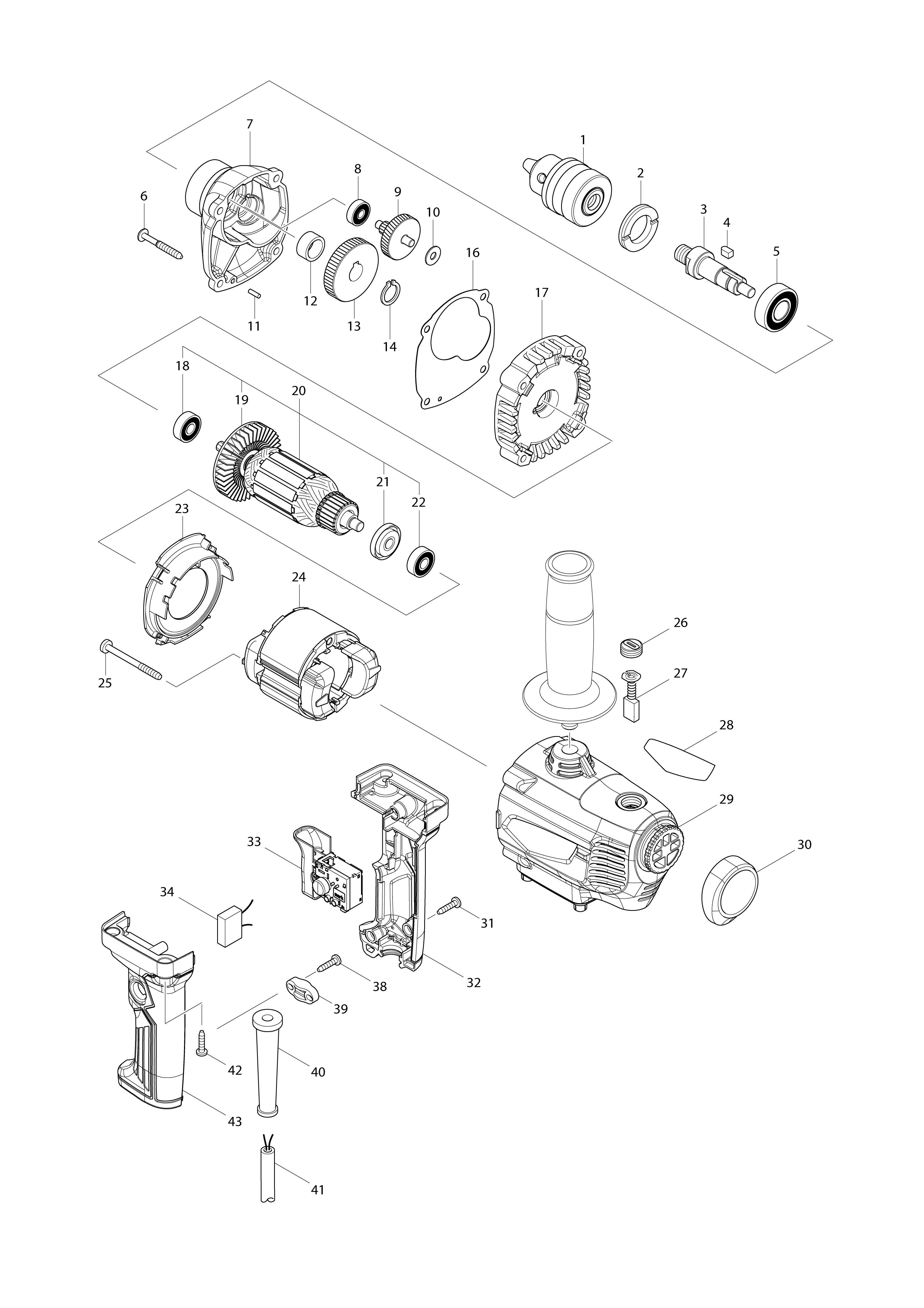 Vue éclatée Makita M6200#01