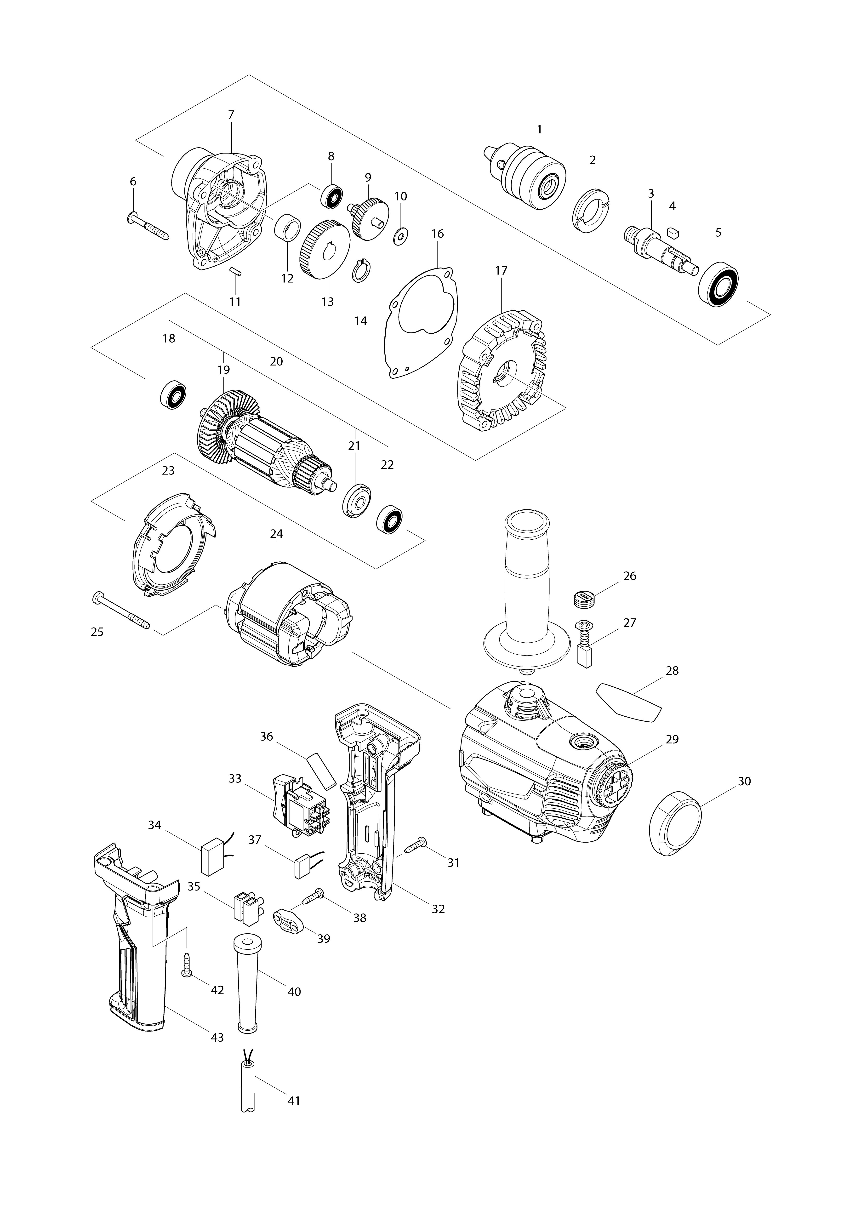Vue éclatée Makita M6201#01
