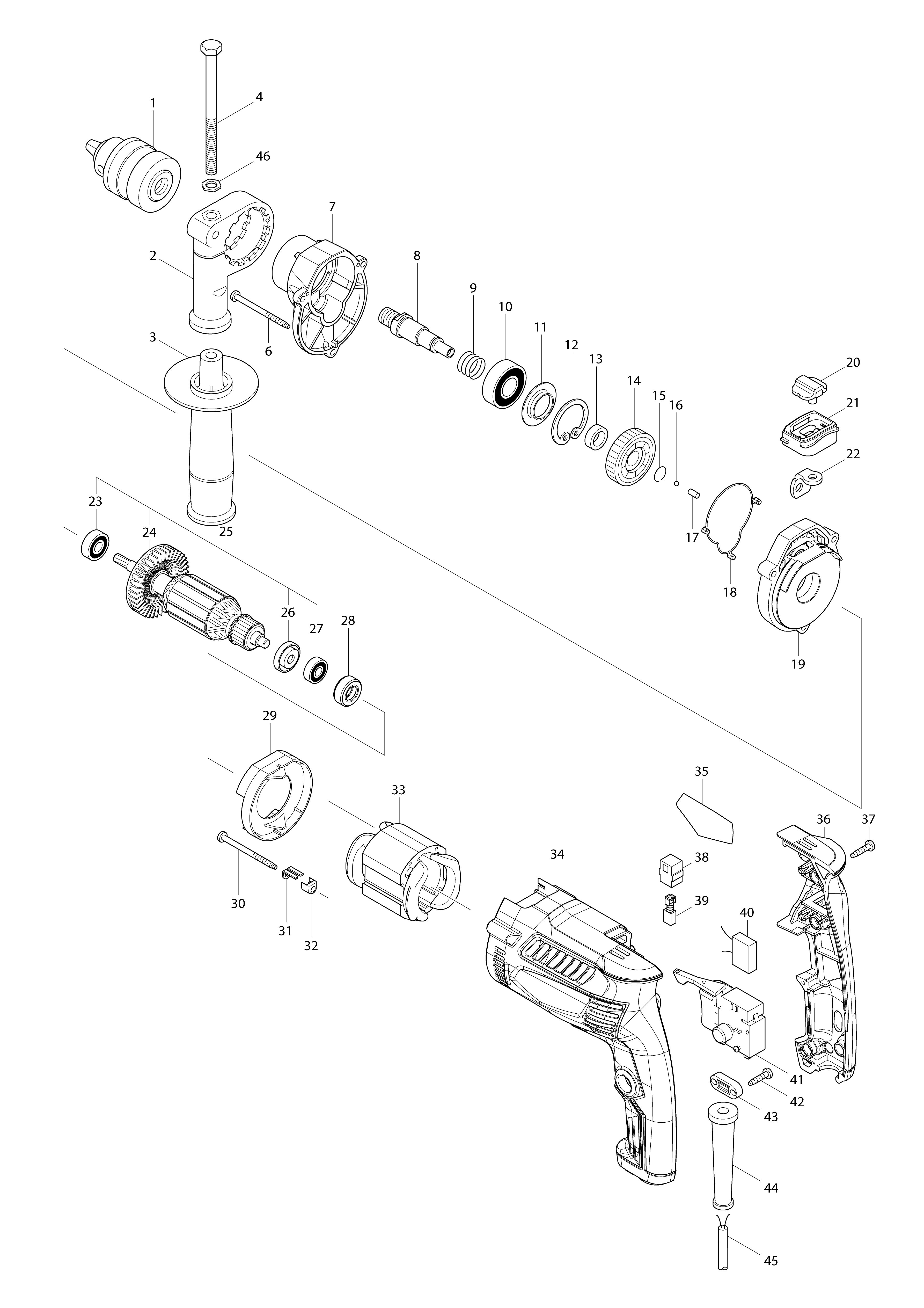 Vue éclatée Makita M8100#01