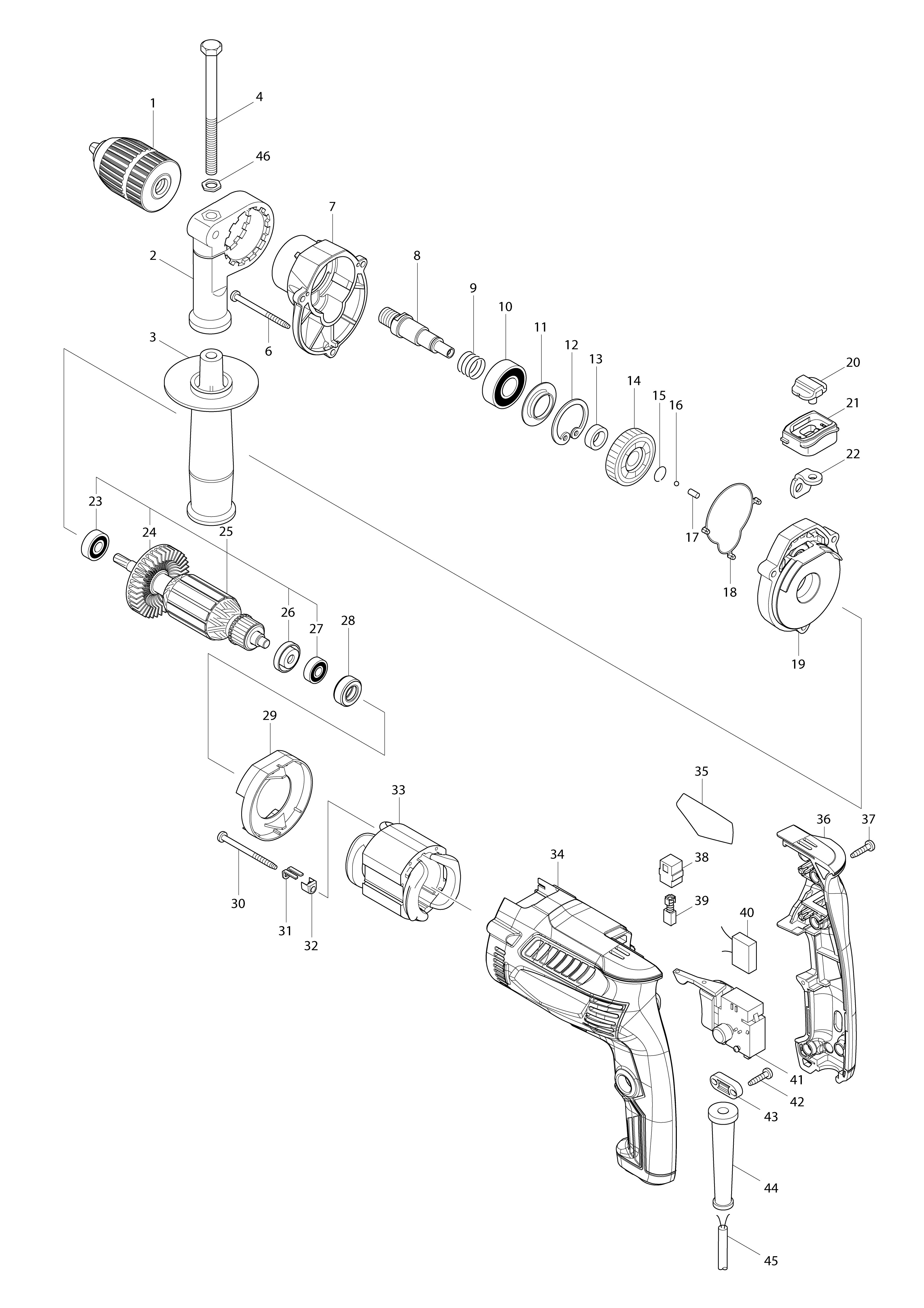 Vue éclatée Makita M8101#01