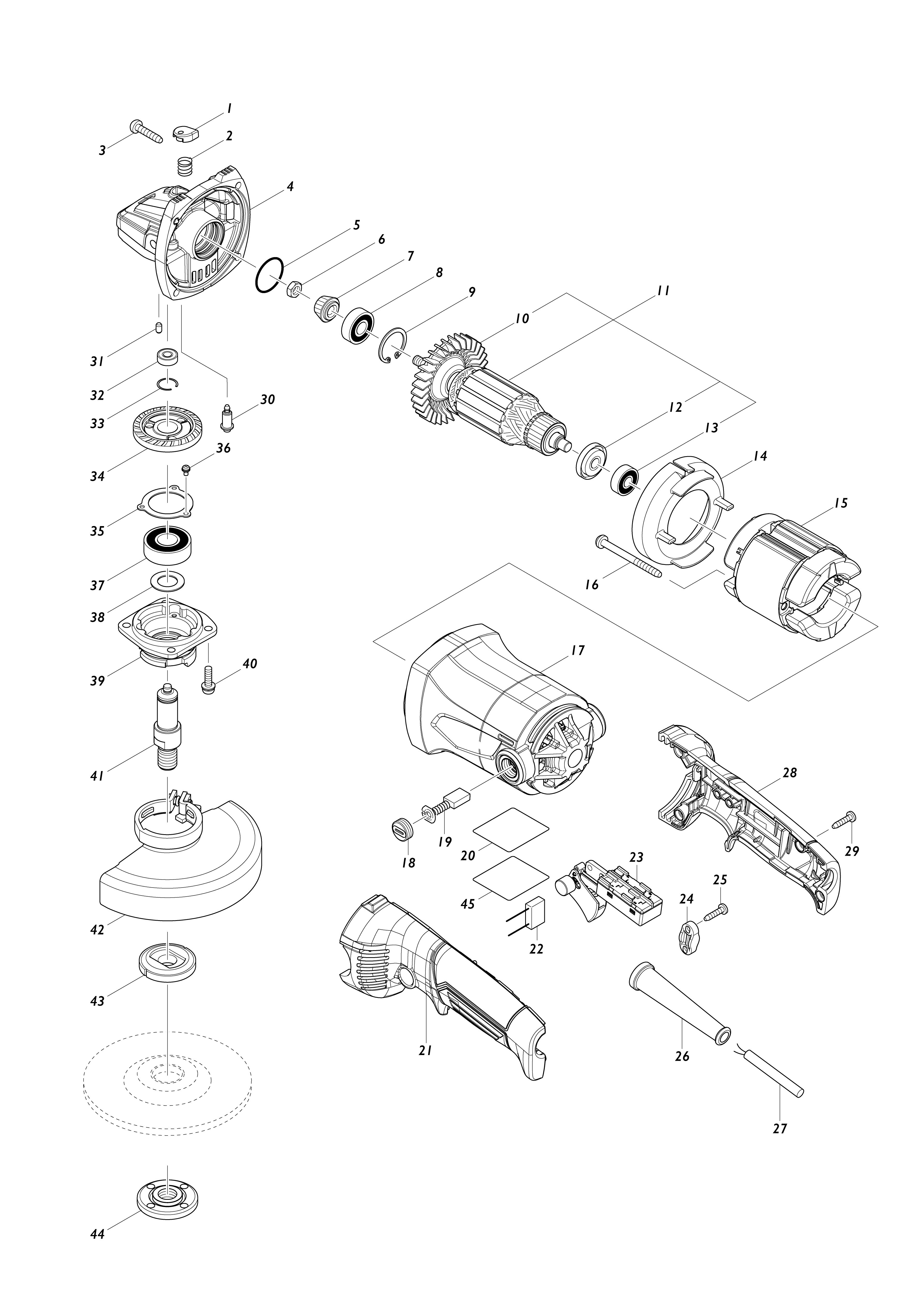 Vue éclatée Makita M9002#01