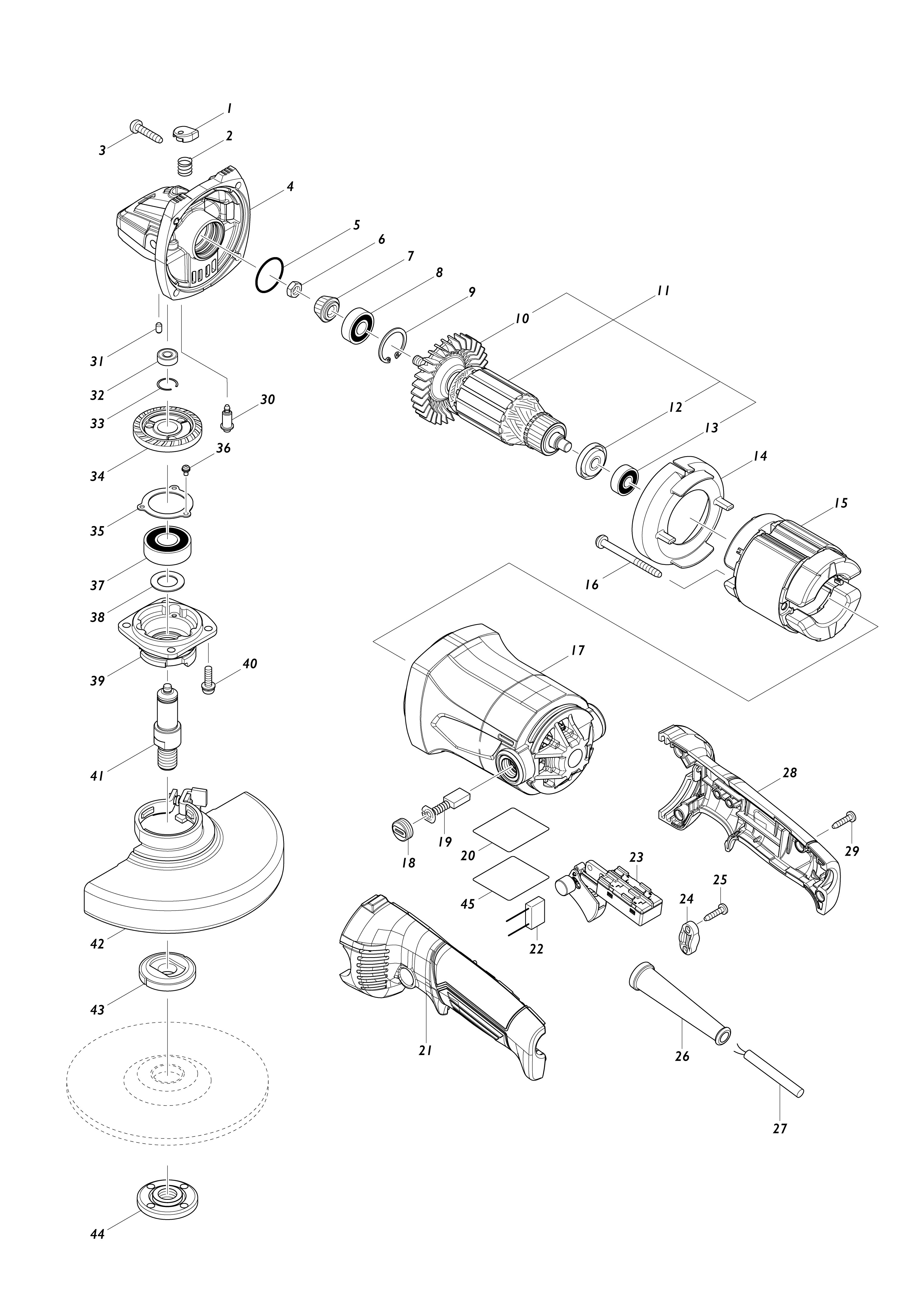 Vue éclatée Makita M9003#01