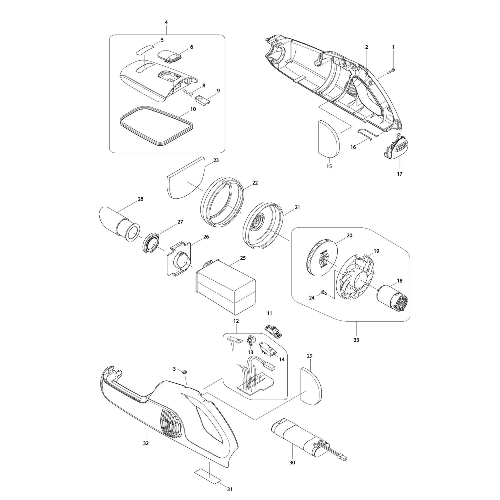 Vue éclatée Makita 4076 #01