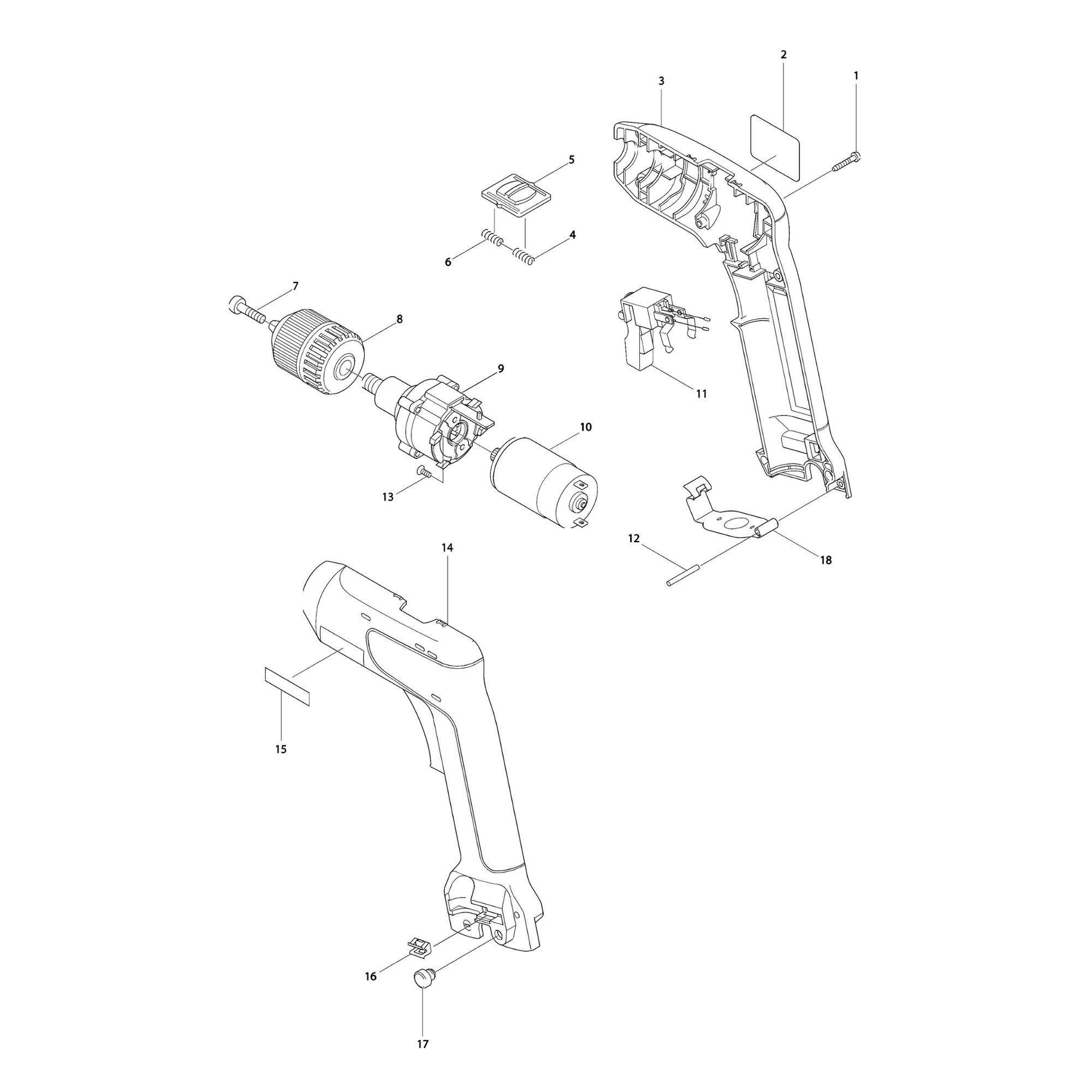 Vue éclatée Makita 6017 #01