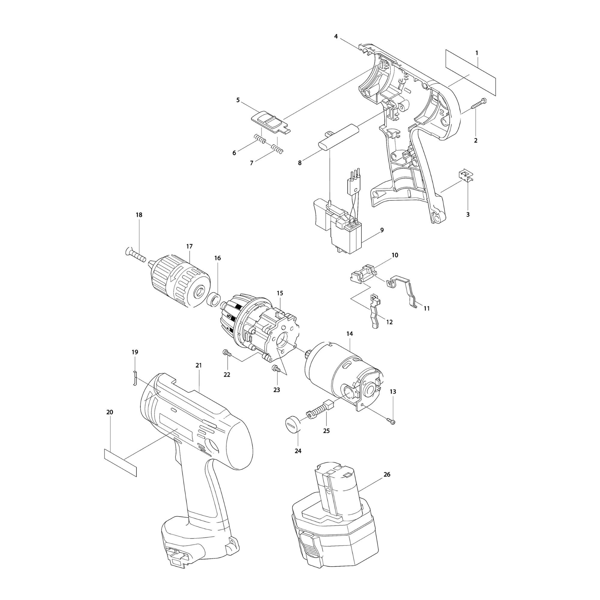Vue éclatée Makita 6333 #01