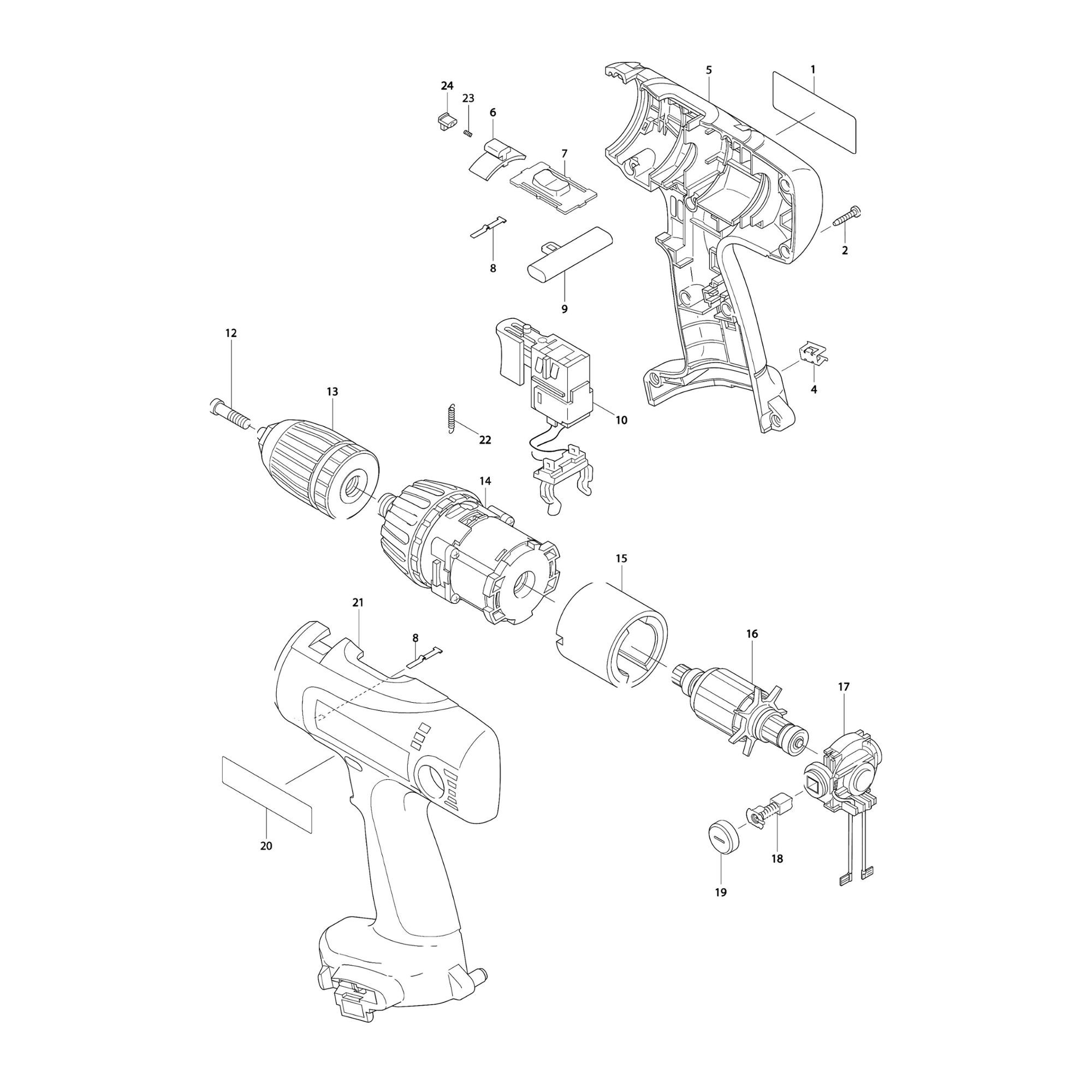 Vue éclatée Makita 6337 #01