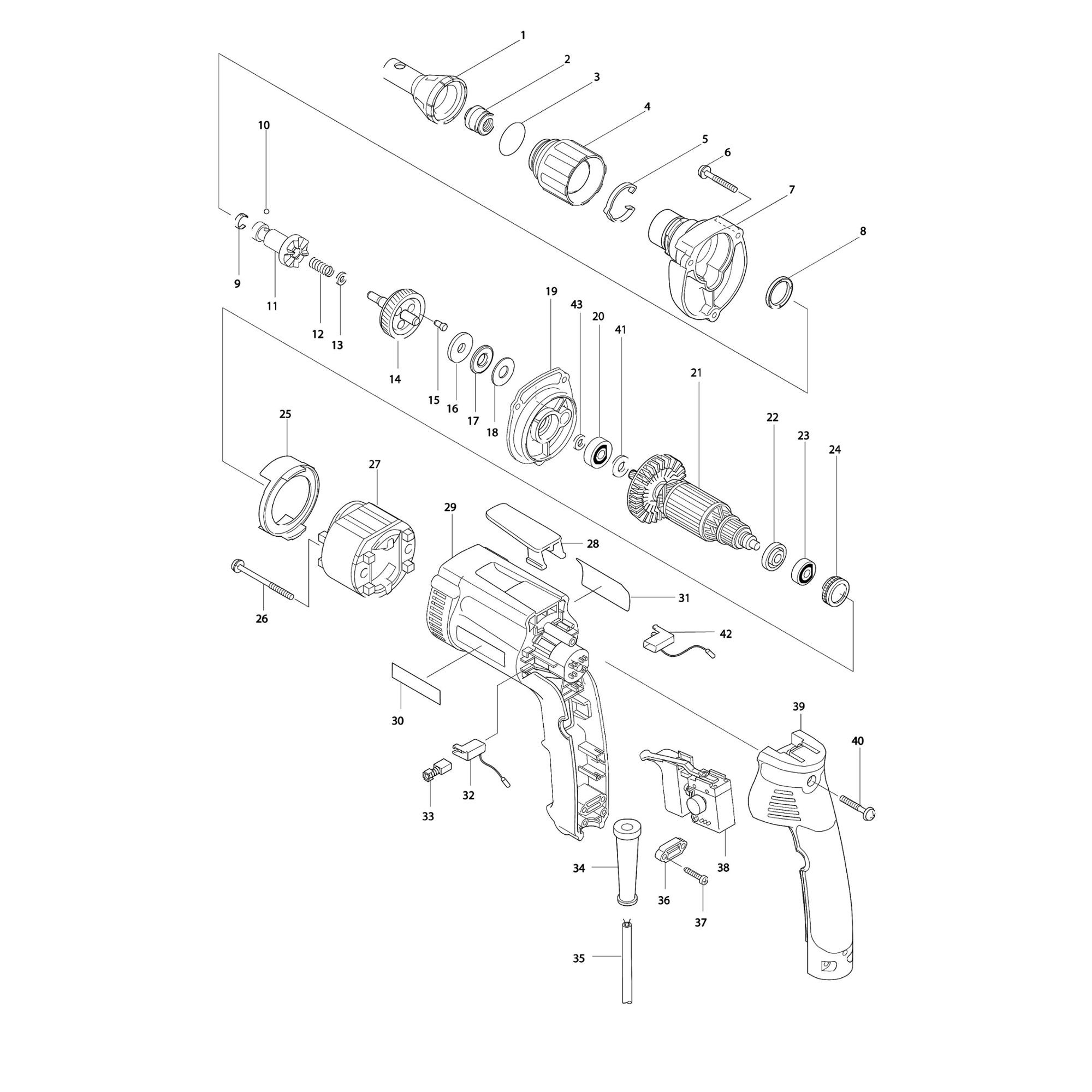 Vue éclatée Makita 6824 #01